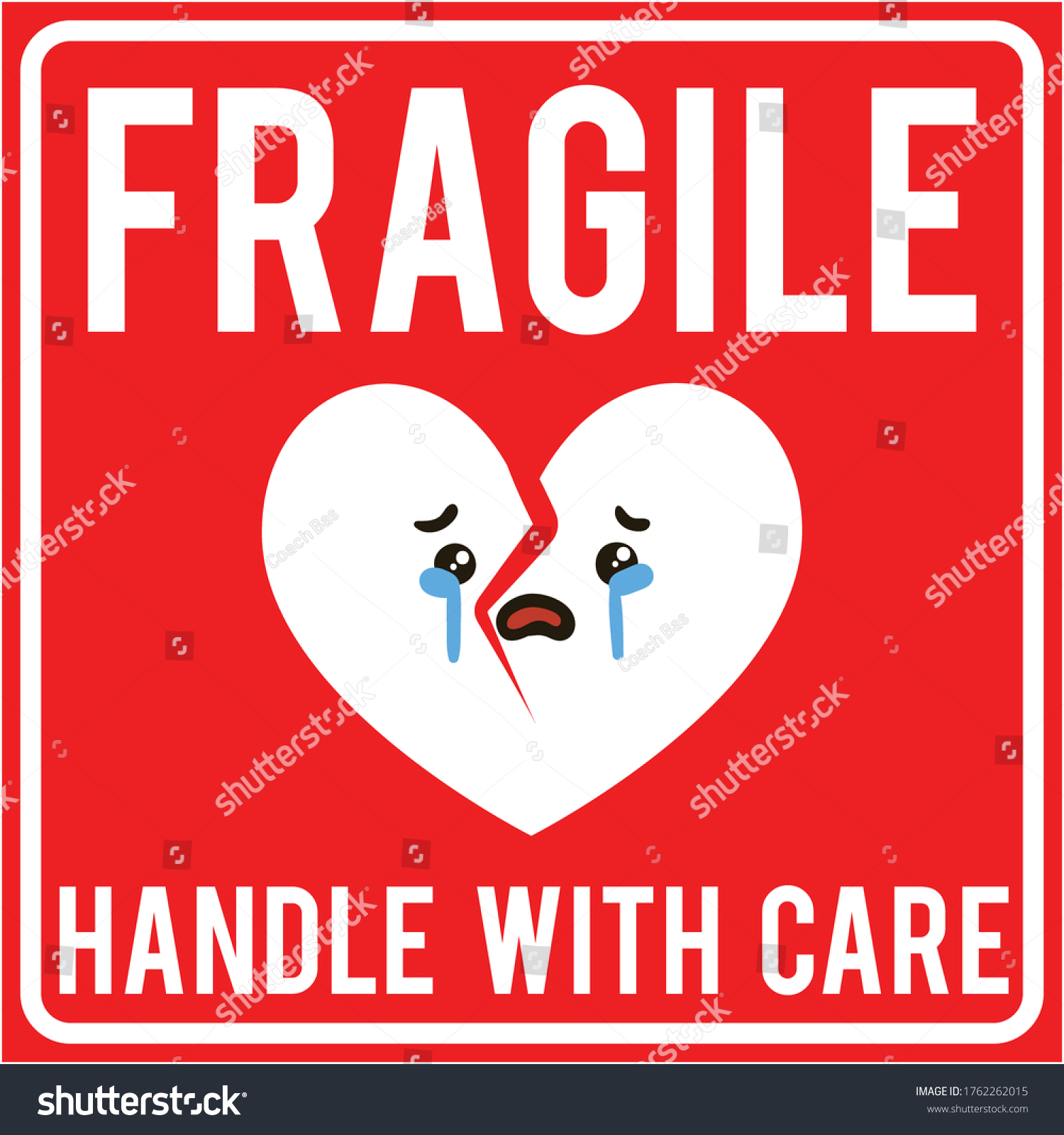 Fragile Handle Care Cute Heart Cry Stock Vector Royalty Free Shutterstock