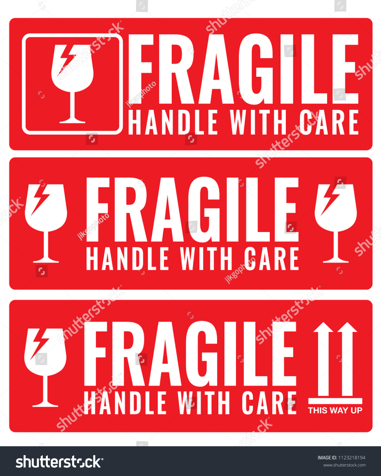 Fragile Handle Care Sticker Template Vector Stock Vector Royalty Free 1123218194