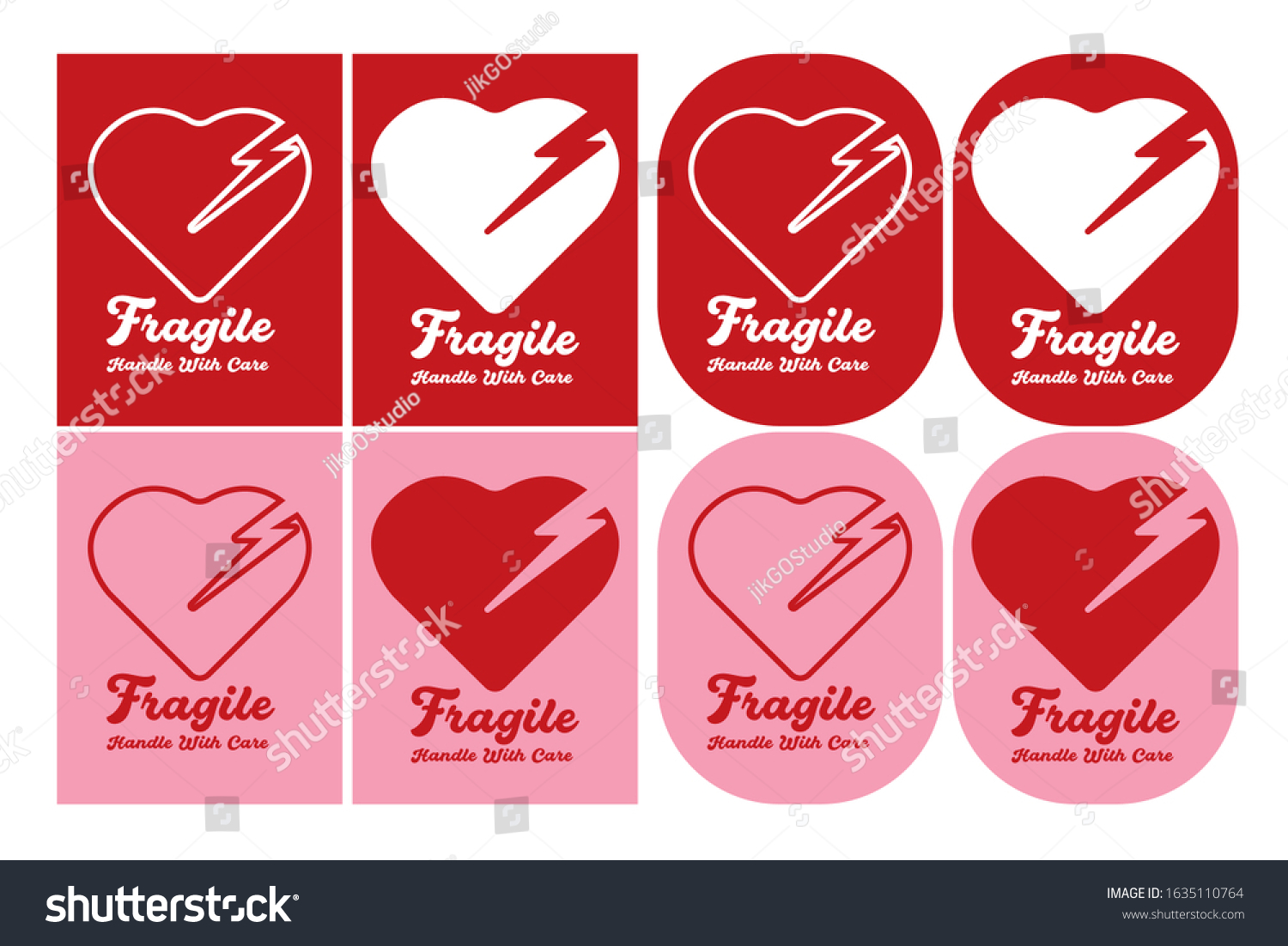 Fragile Heart Handle Care Sticker Design Stock Vector Royalty Free Shutterstock