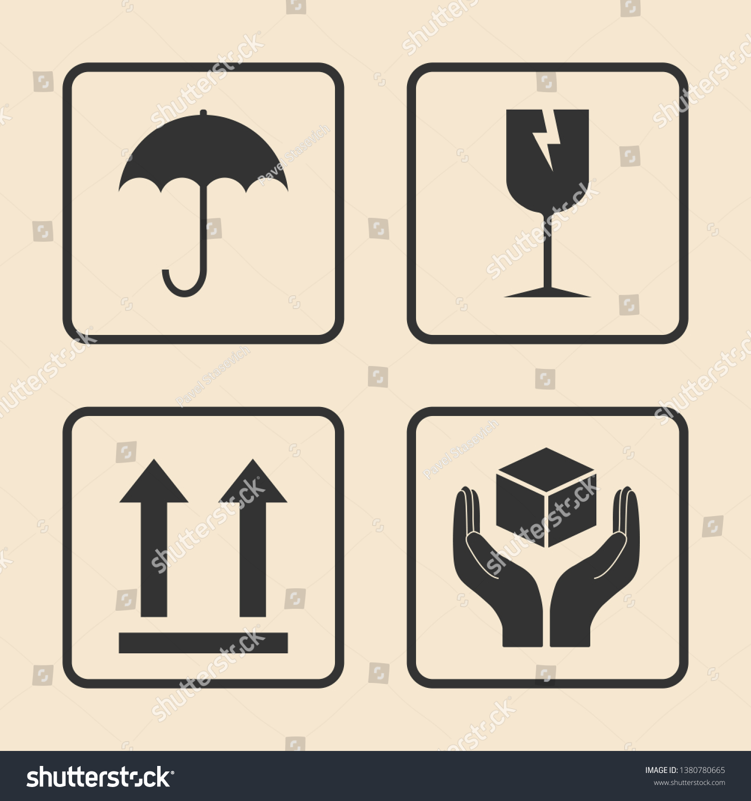 Fragile Icon Packaging Symbol Icon Set Stock Vector (Royalty Free ...