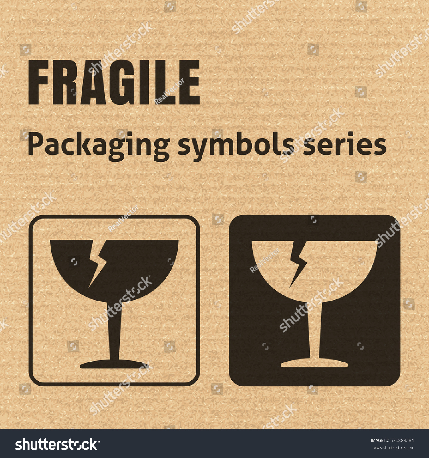 Fragile Breakable Material Packaging Symbol On Stock Vector Royalty Free 530888284