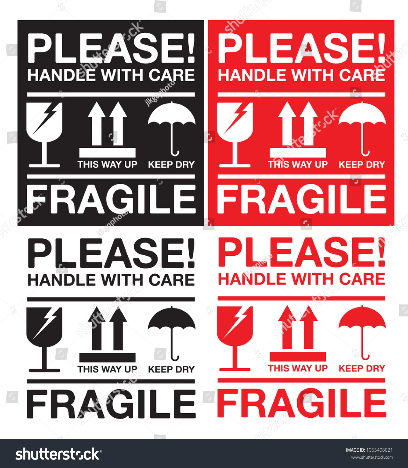 Fragile Please Handle Care Sticker Label Stock Vector Royalty Free