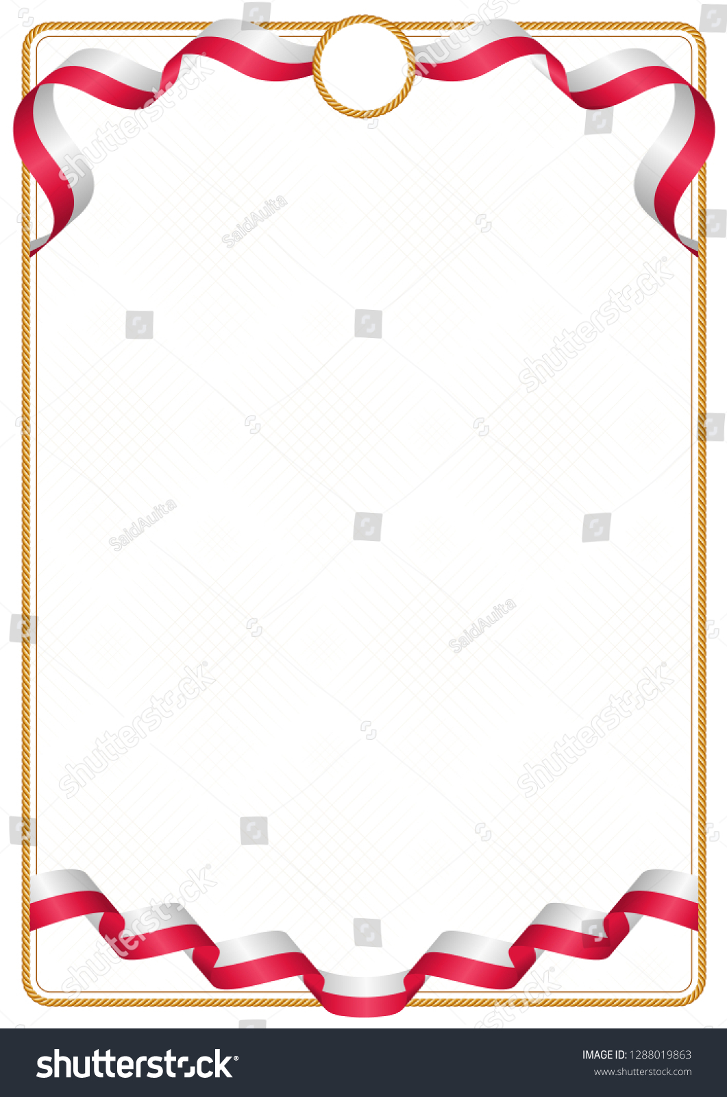 Frame Border Ribbon Colors Poland Flag Stock Vector (Royalty Free ...