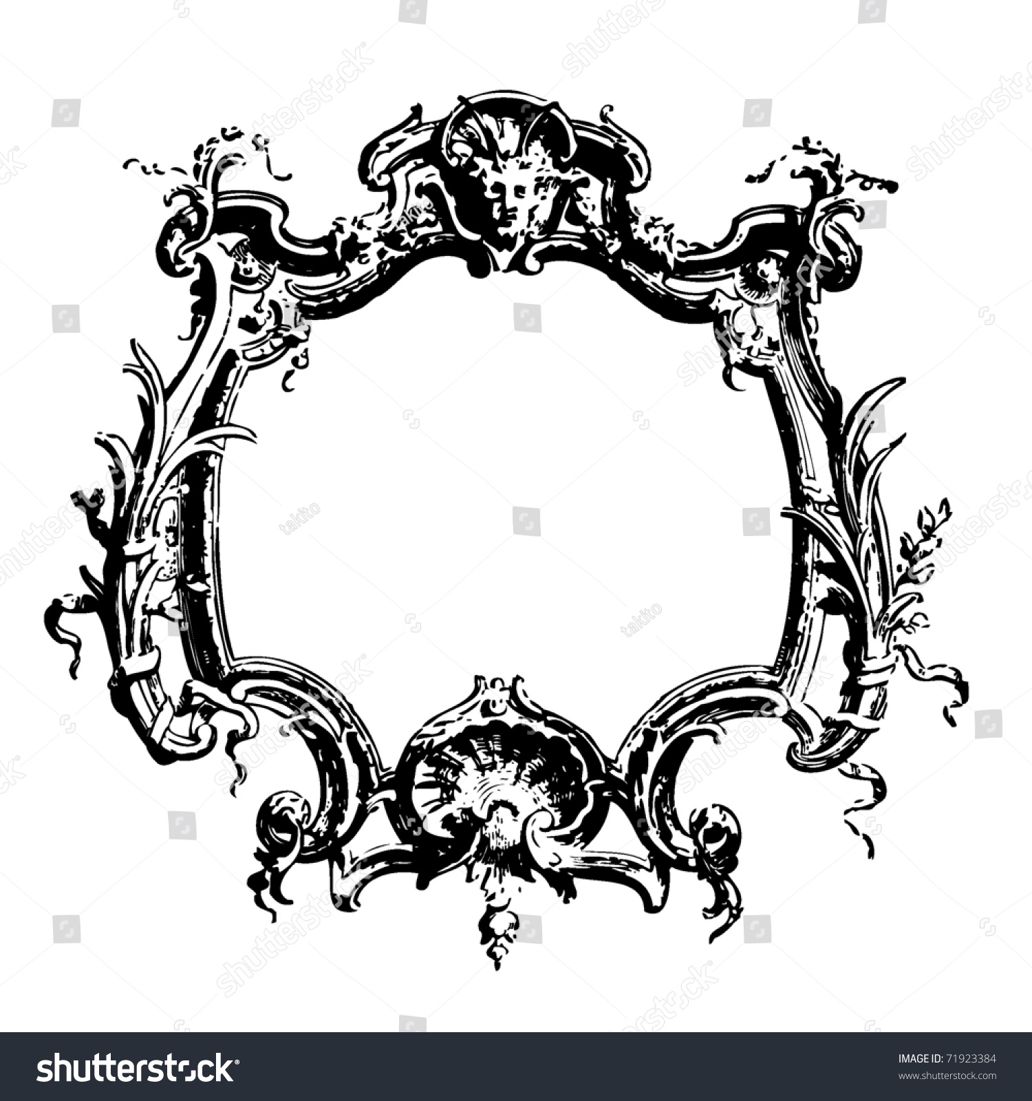 Frame Rococo Style Stock Vector 71923384  Shutterstock