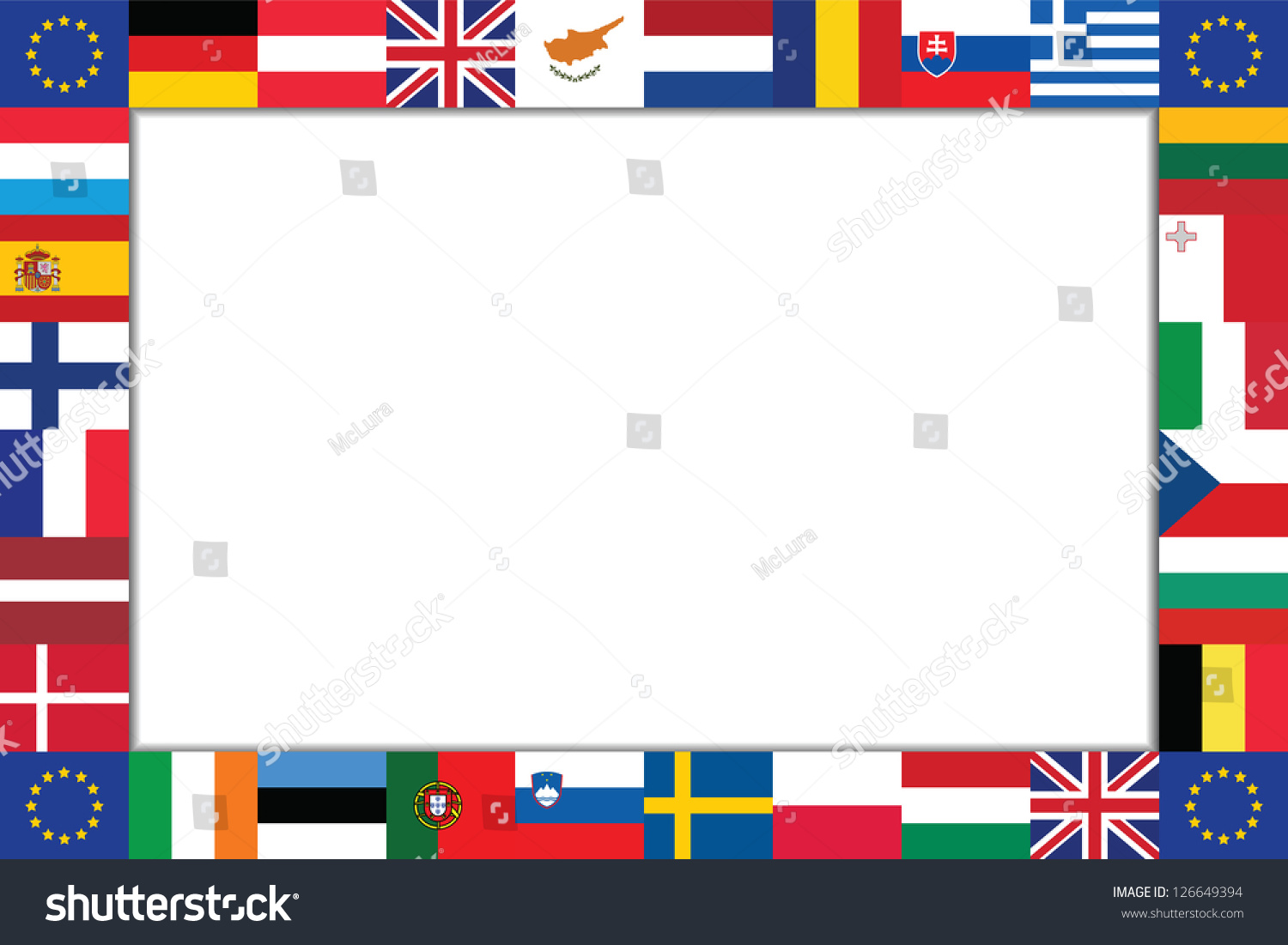 Frame Composed Flags Eu Countries Stock Vector (Royalty Free) 126649394 ...