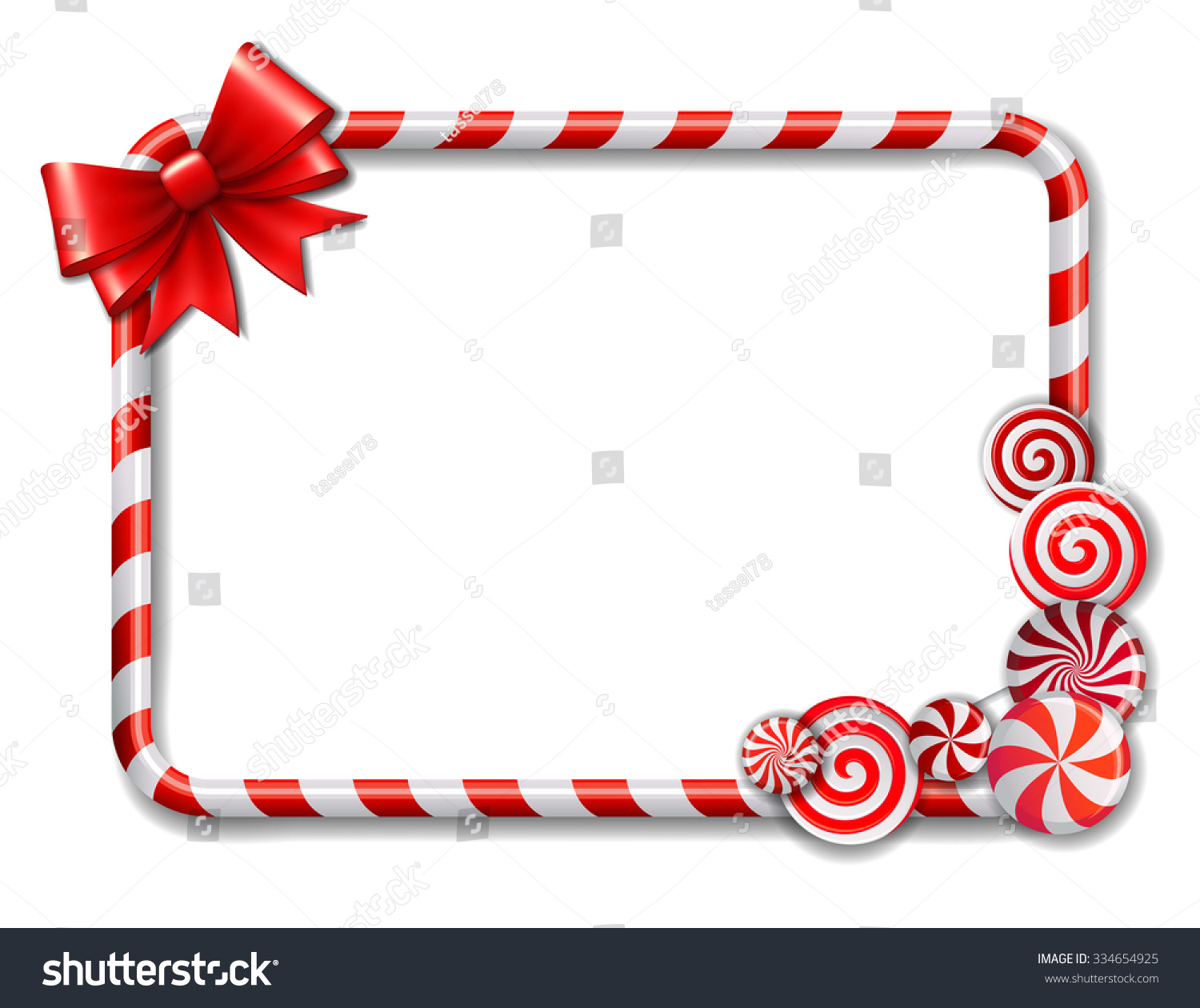 Frame Made Candy Cane Red White Stock Vector (Royalty Free) 334654925