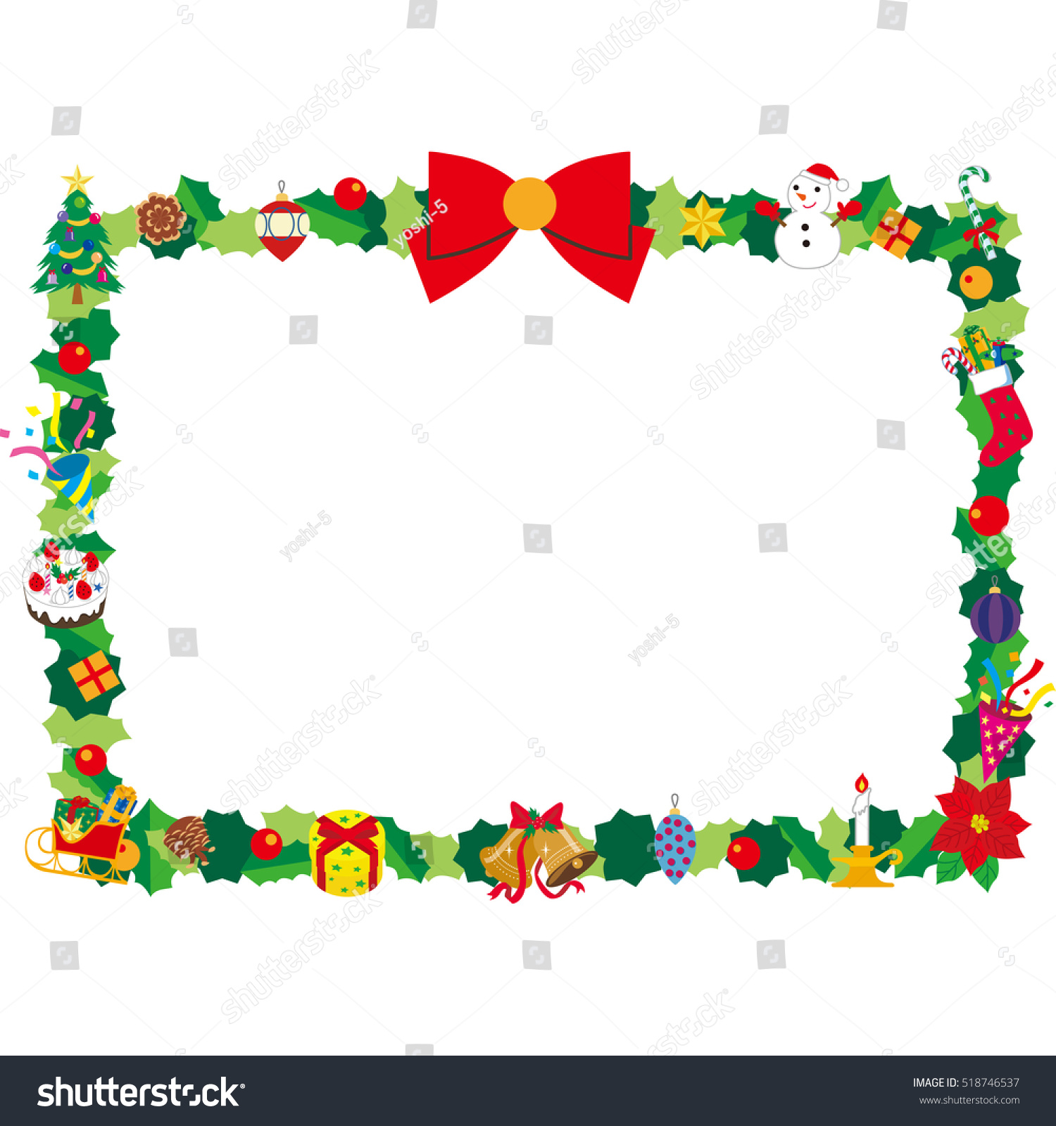 Frame Of Christmas Stock Vector Illustration 518746537 : Shutterstock