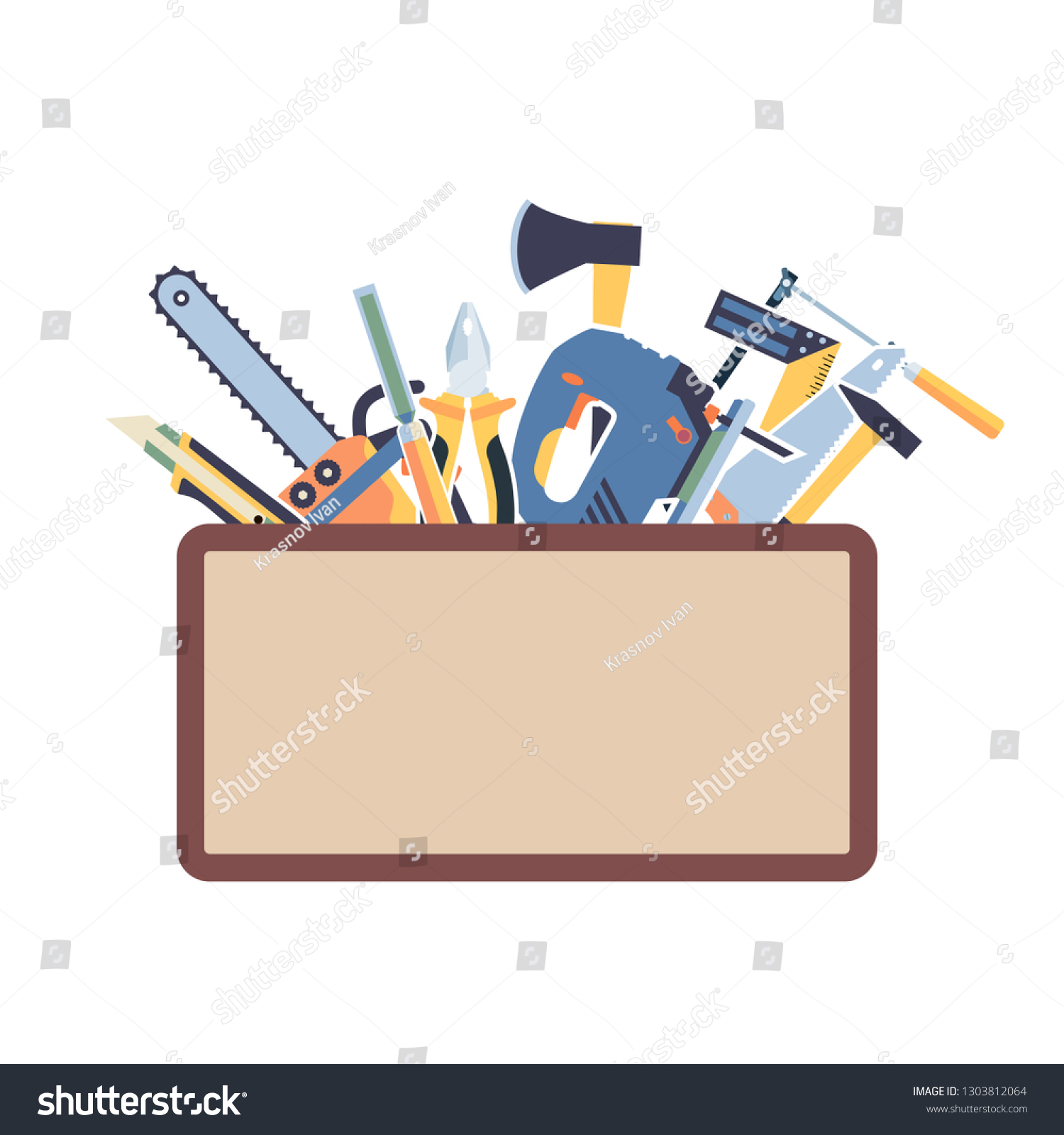 Frame Construction Tools On White Background Stock Vector (royalty Free 