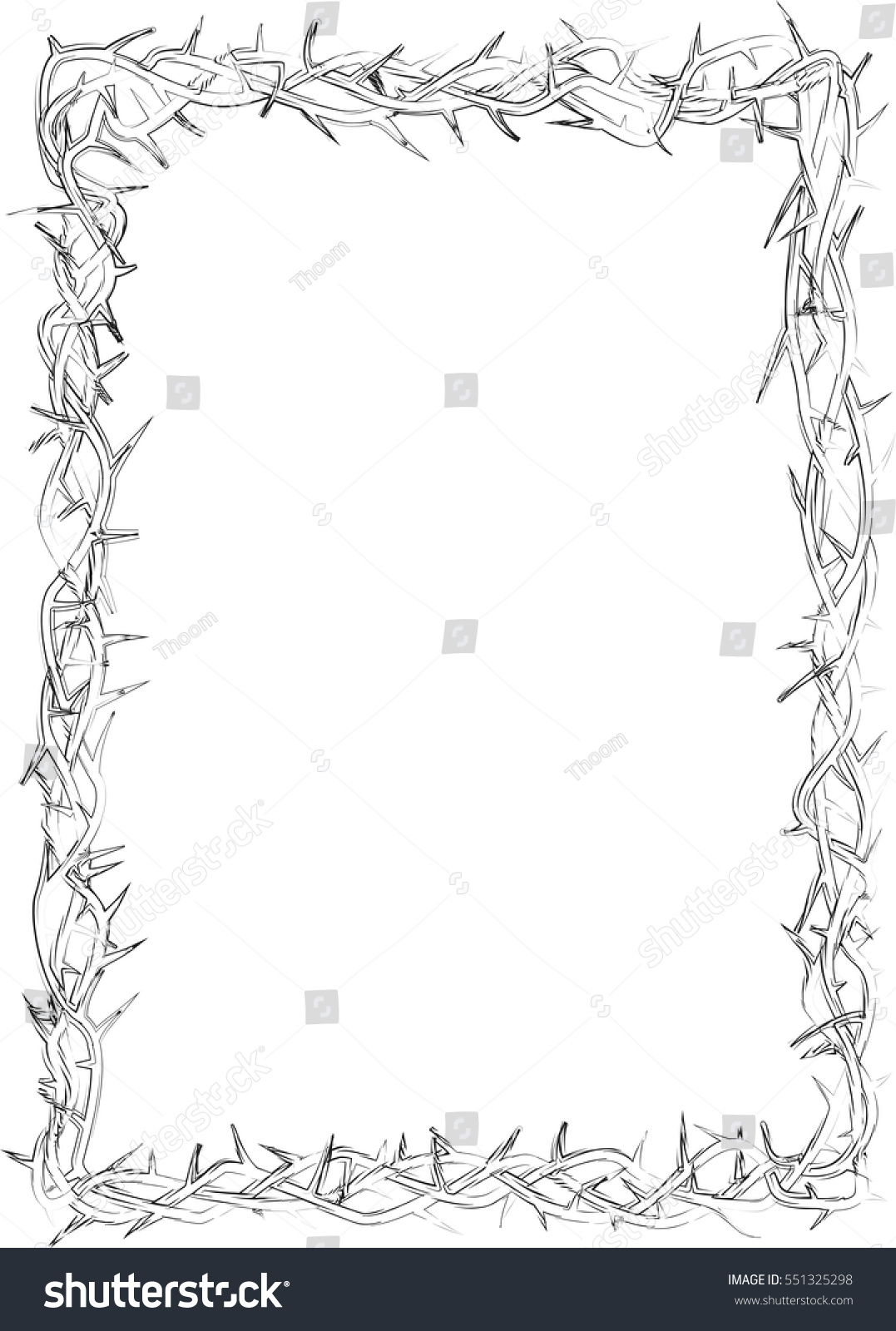 Frame Thorns Crown Thorns Background Border Vector De Stock Libre De