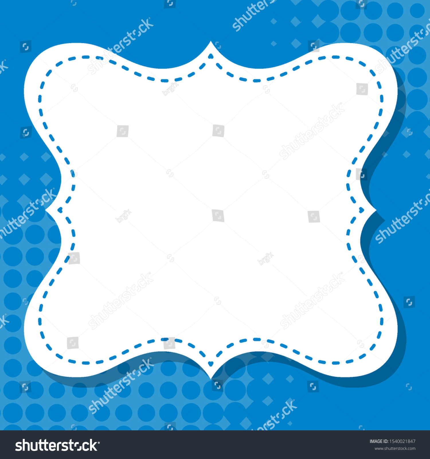 Frame Template Design Blue Background Illustration Stock Vector