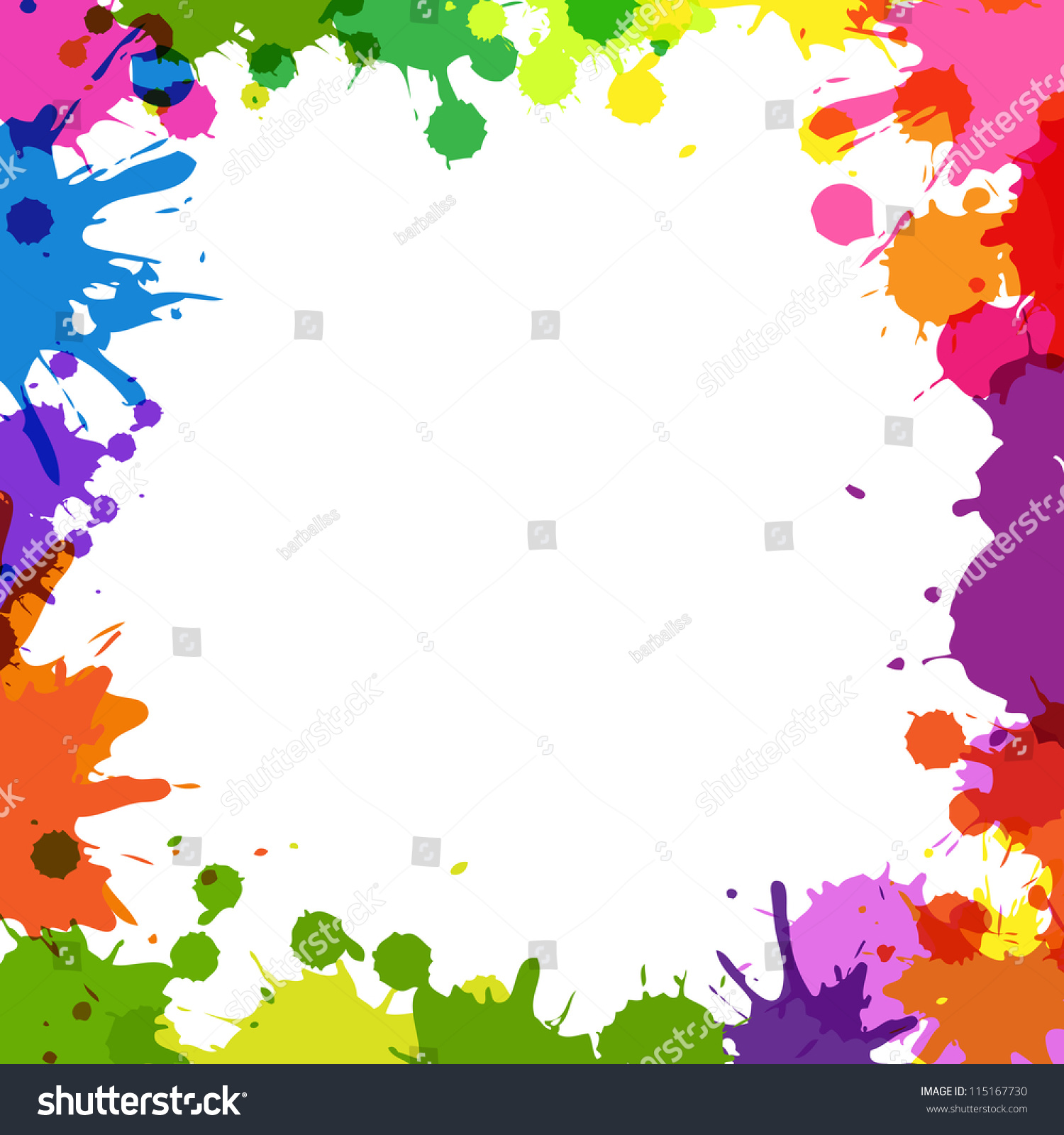 Frame Color Blobs Isolated On White Stock Vector 115167730 - Shutterstock