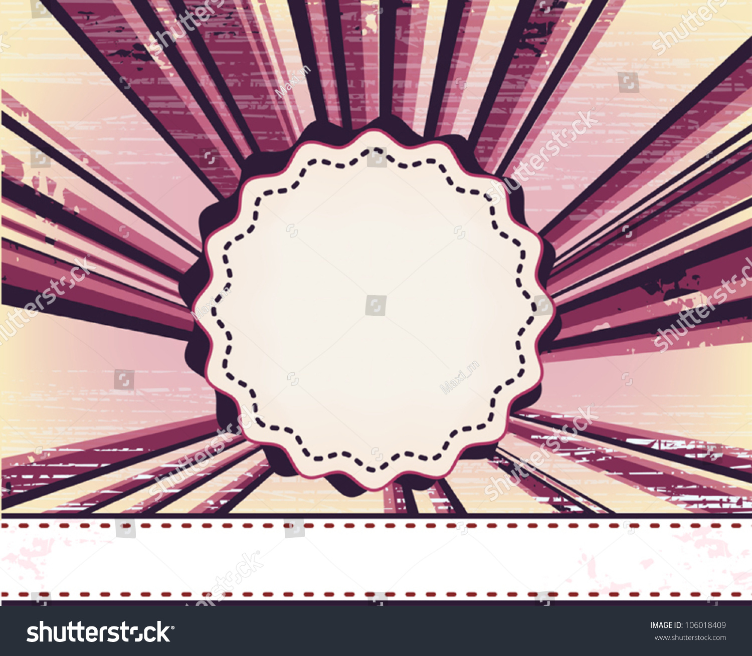 Frame Rounded Corners On Background Rays Stock Vector (Royalty Free ...
