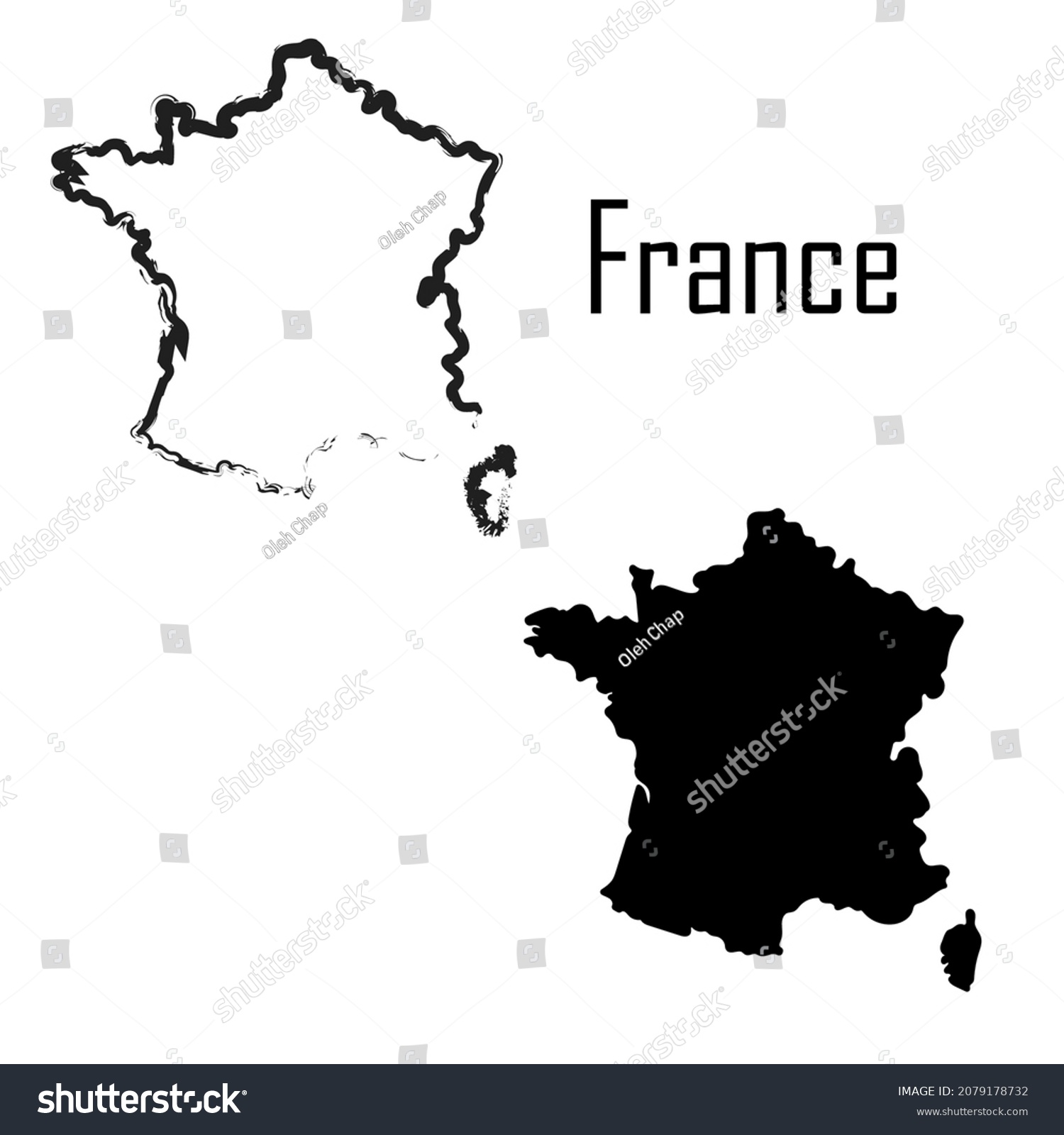 France Map Black White Vector Illustration Stock Vector (Royalty Free ...