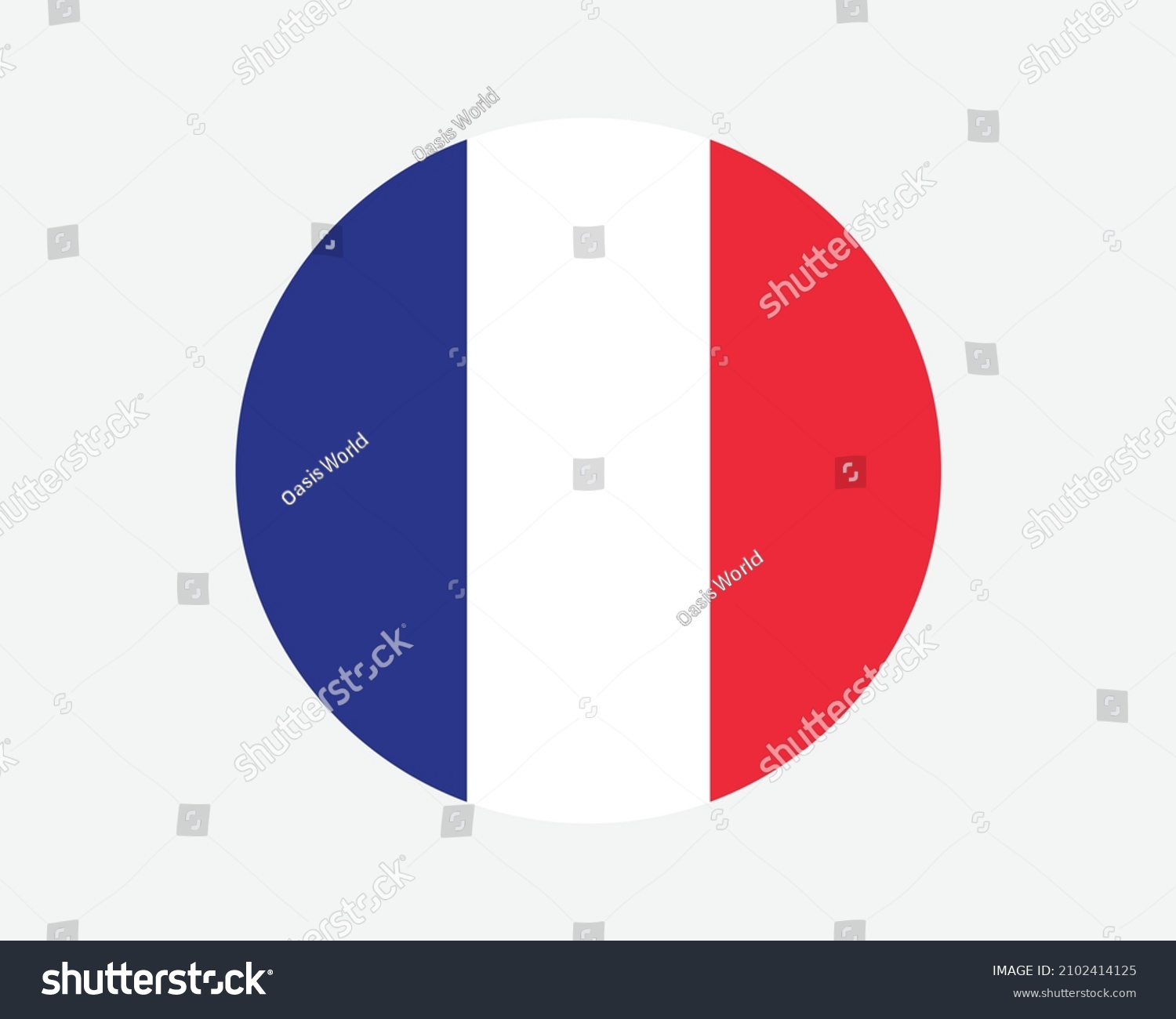 SVG of France Round Country Flag. Circular French National Flag. French Republic Circle Shape Button Banner. EPS Vector Illustration. svg
