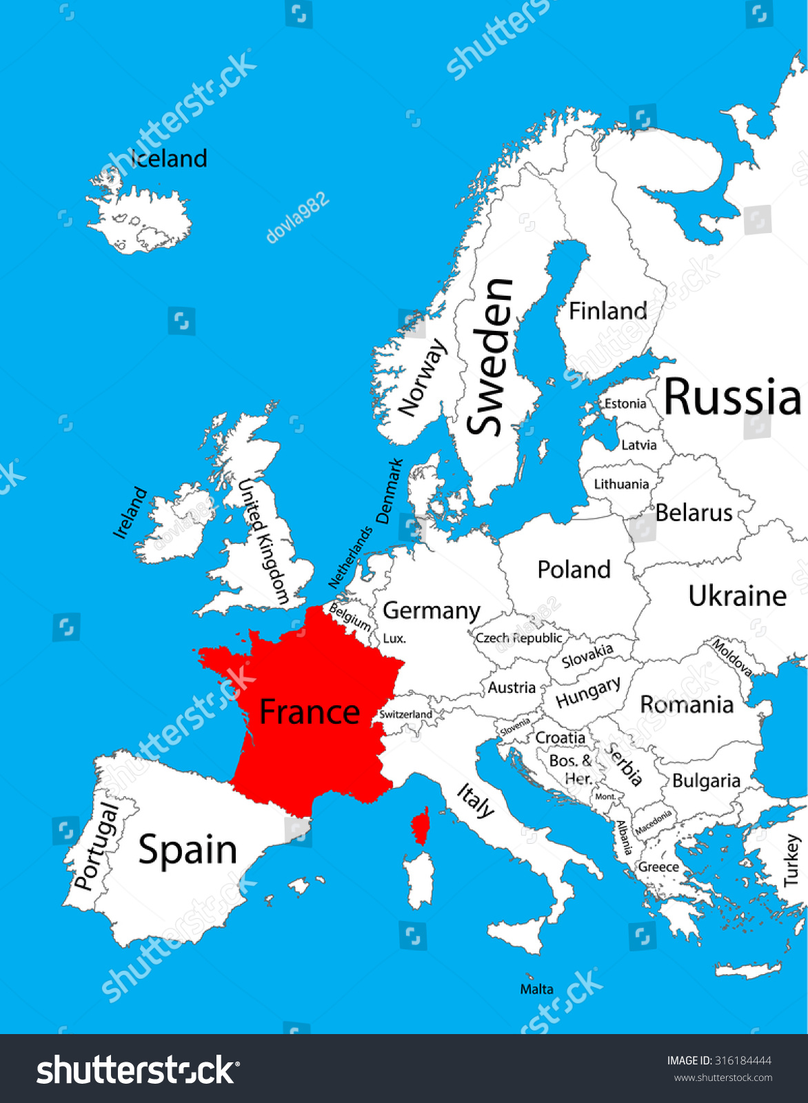 map of france in europe