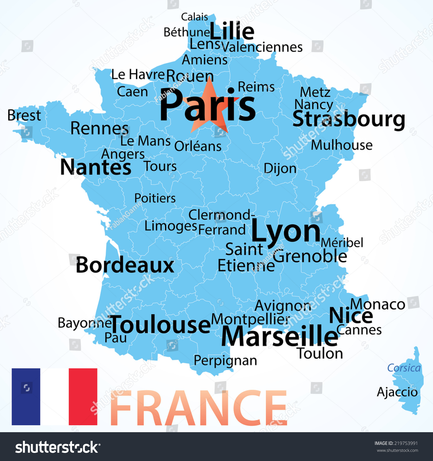 France Carte Vectorielle Avec Les Image Vectorielle De Stock Libre