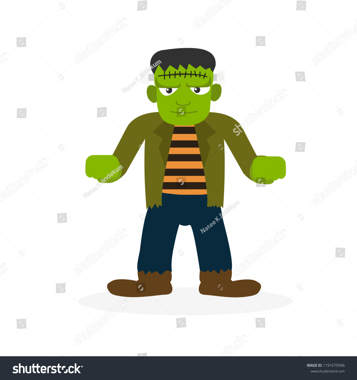 Frankenstein Monster History Vector Illustration Isolated Stock Vector ...