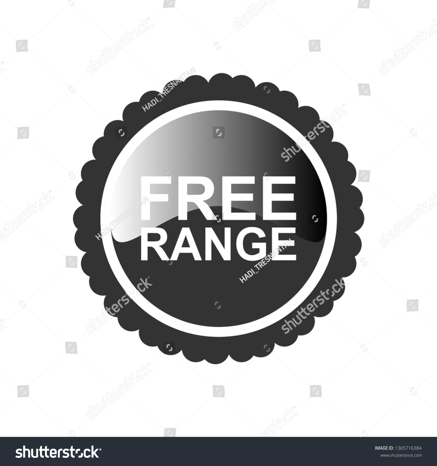 Free Range Food Label Flat Vector Stock Vector Royalty Free 1365716384