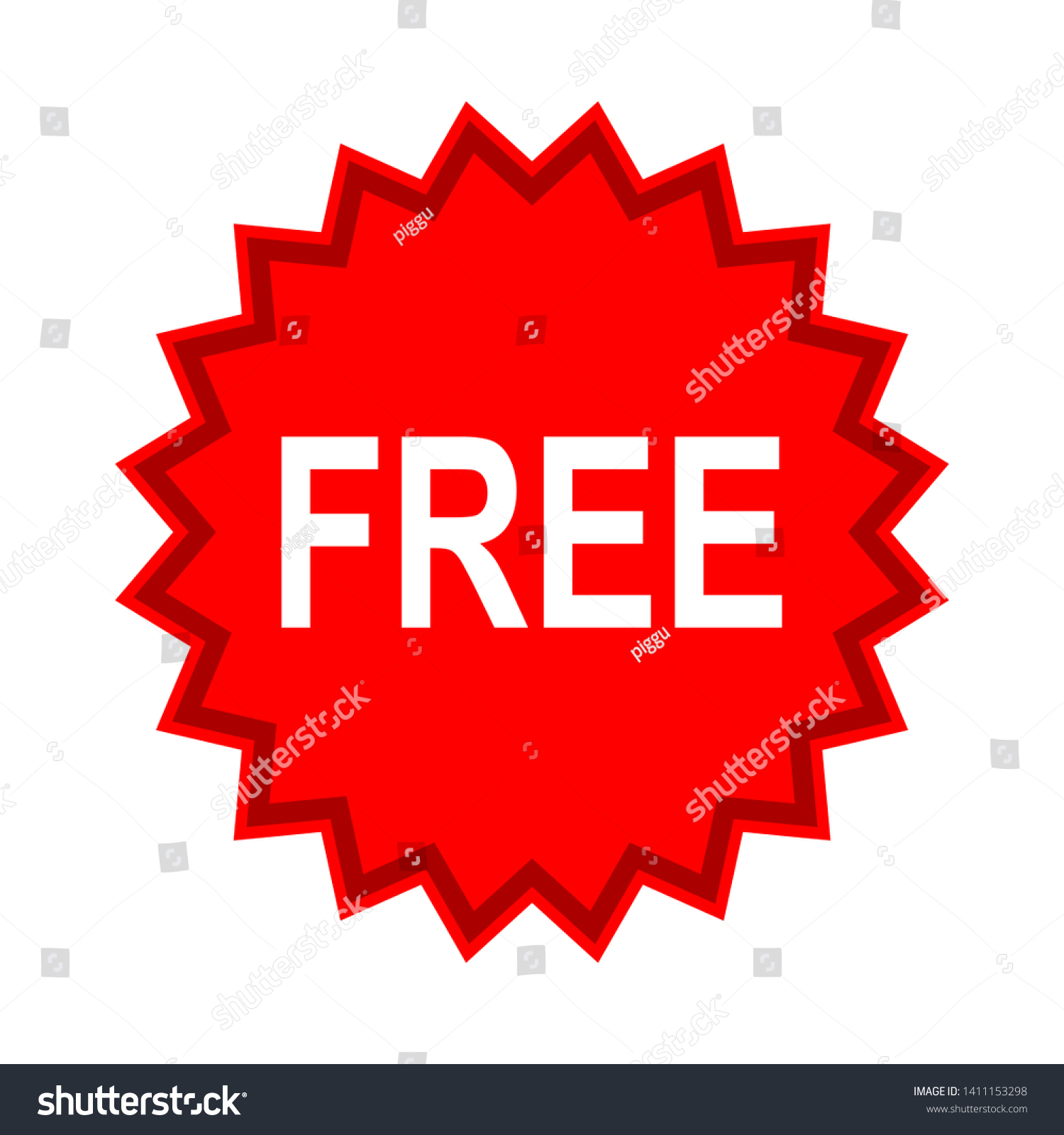 Free Sign Sticker Isolated On White Stock Vector (Royalty Free) 1411153298