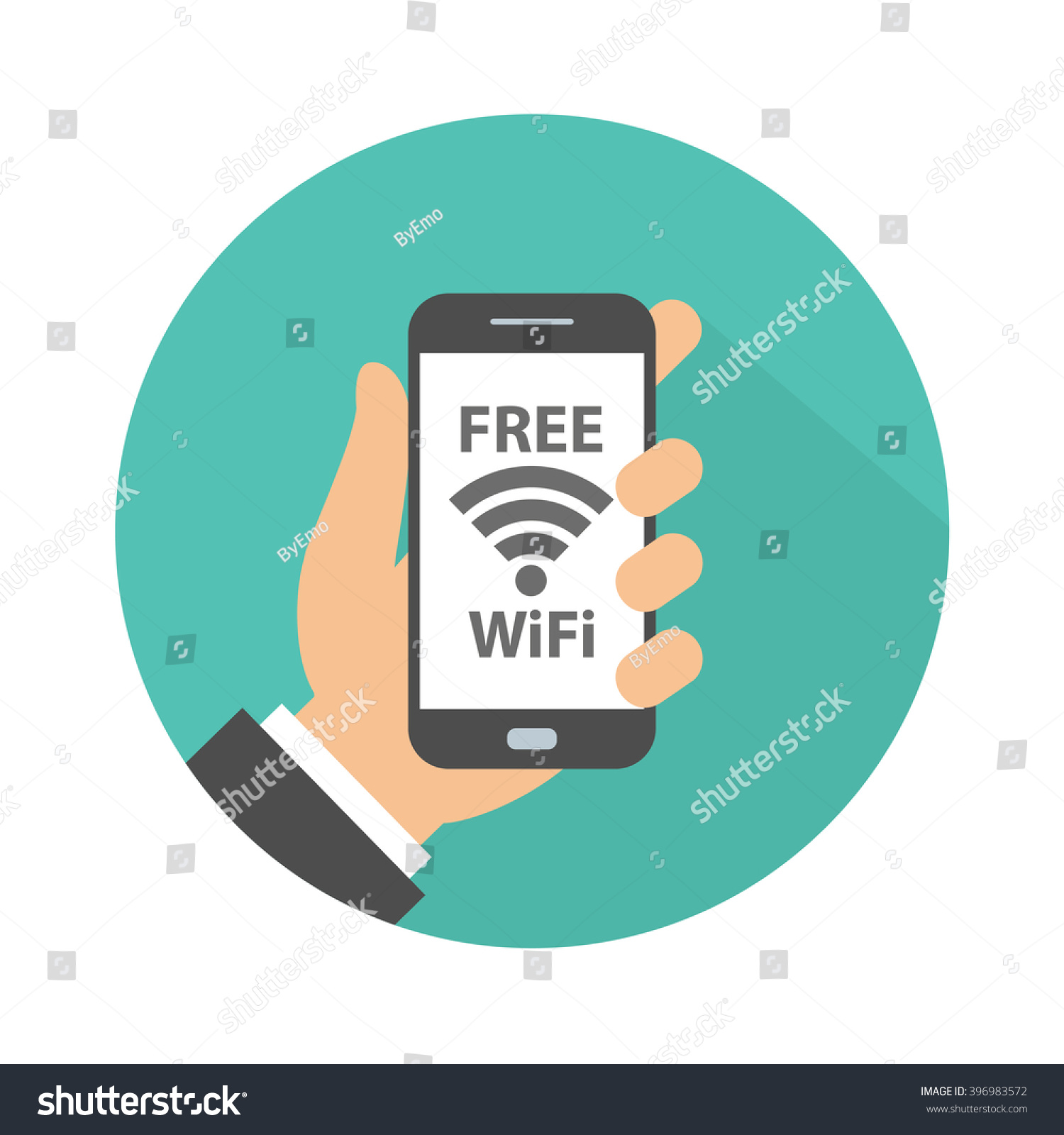 Free Wifi Sign Concept Hand Holding Stock Vector Royalty Free