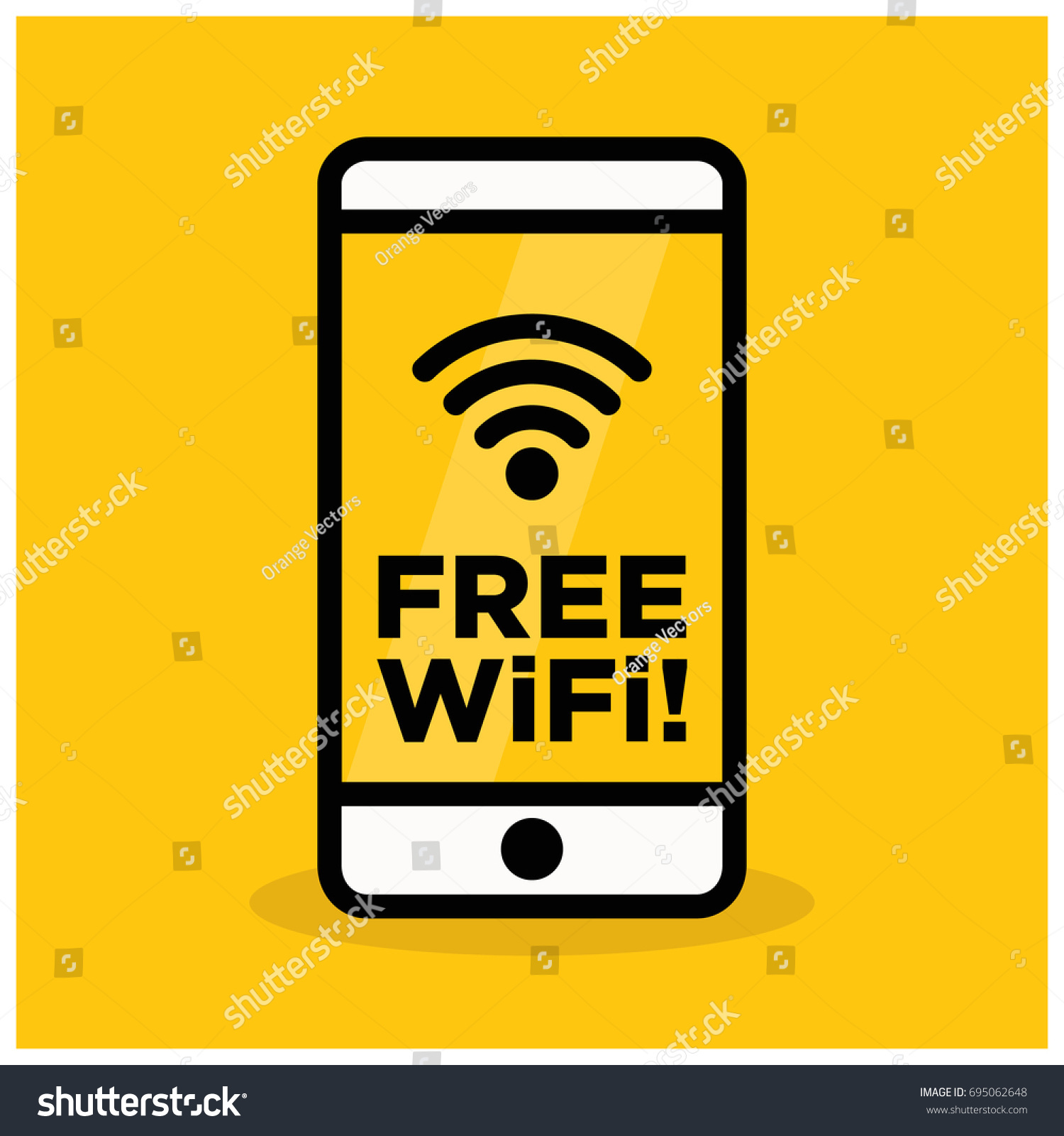 Free Wifi Sign Smart Phone Stock Vector Royalty Free