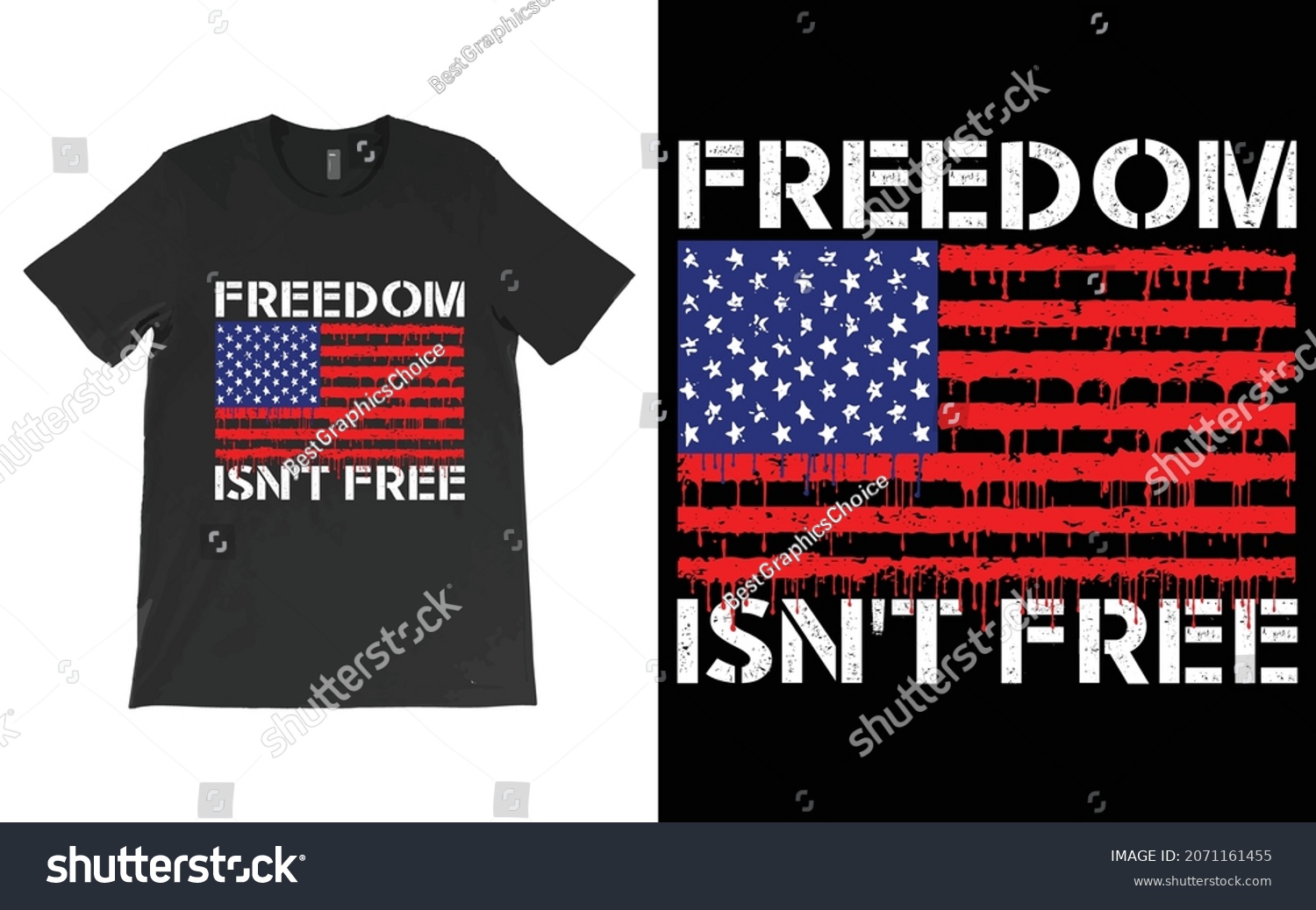 Freedom Isnt Free American Flag Tshirt Stock Vector (Royalty Free ...