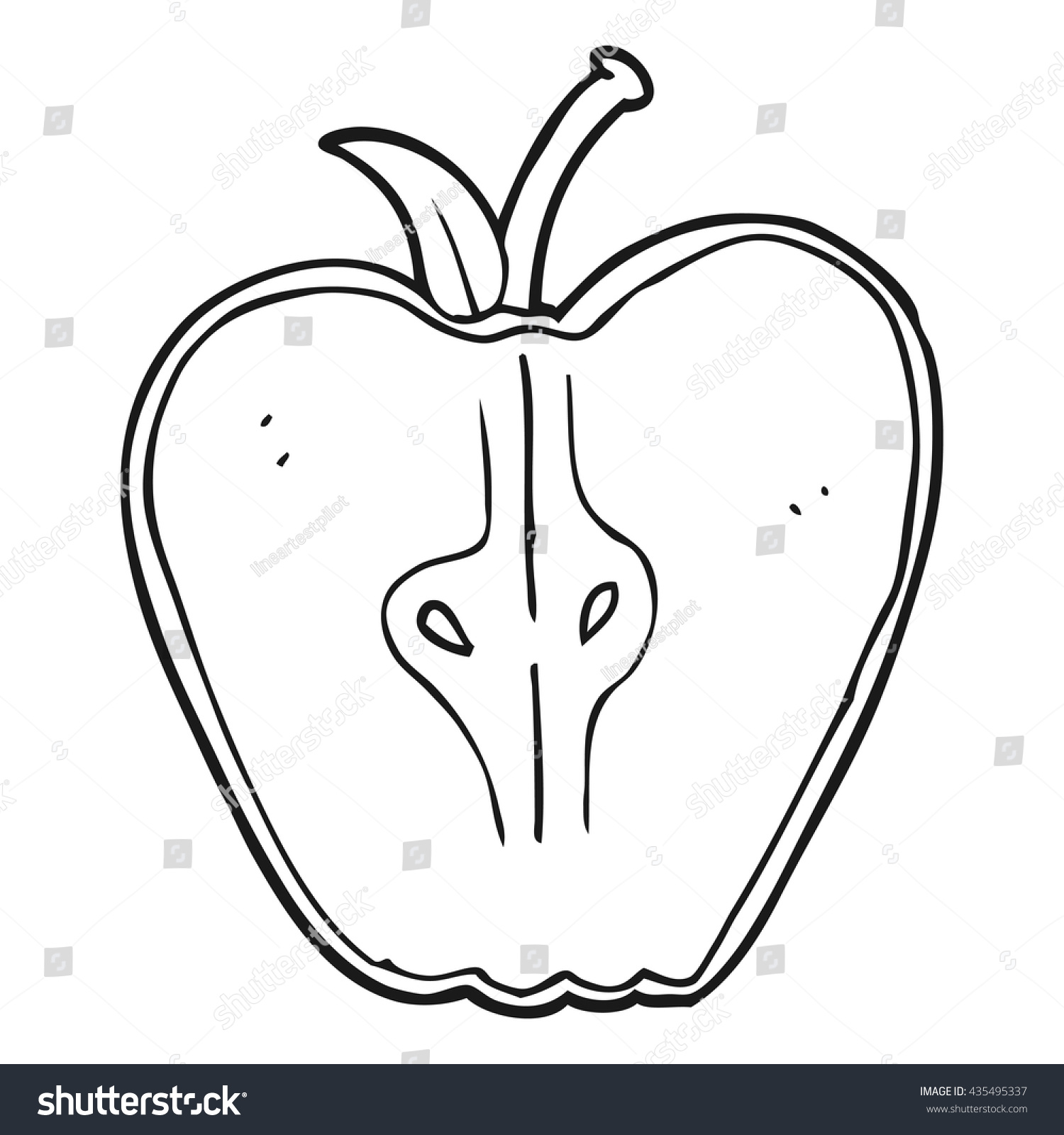 Freehand Drawn Black White Cartoon Apple Stock Vector (Royalty Free ...