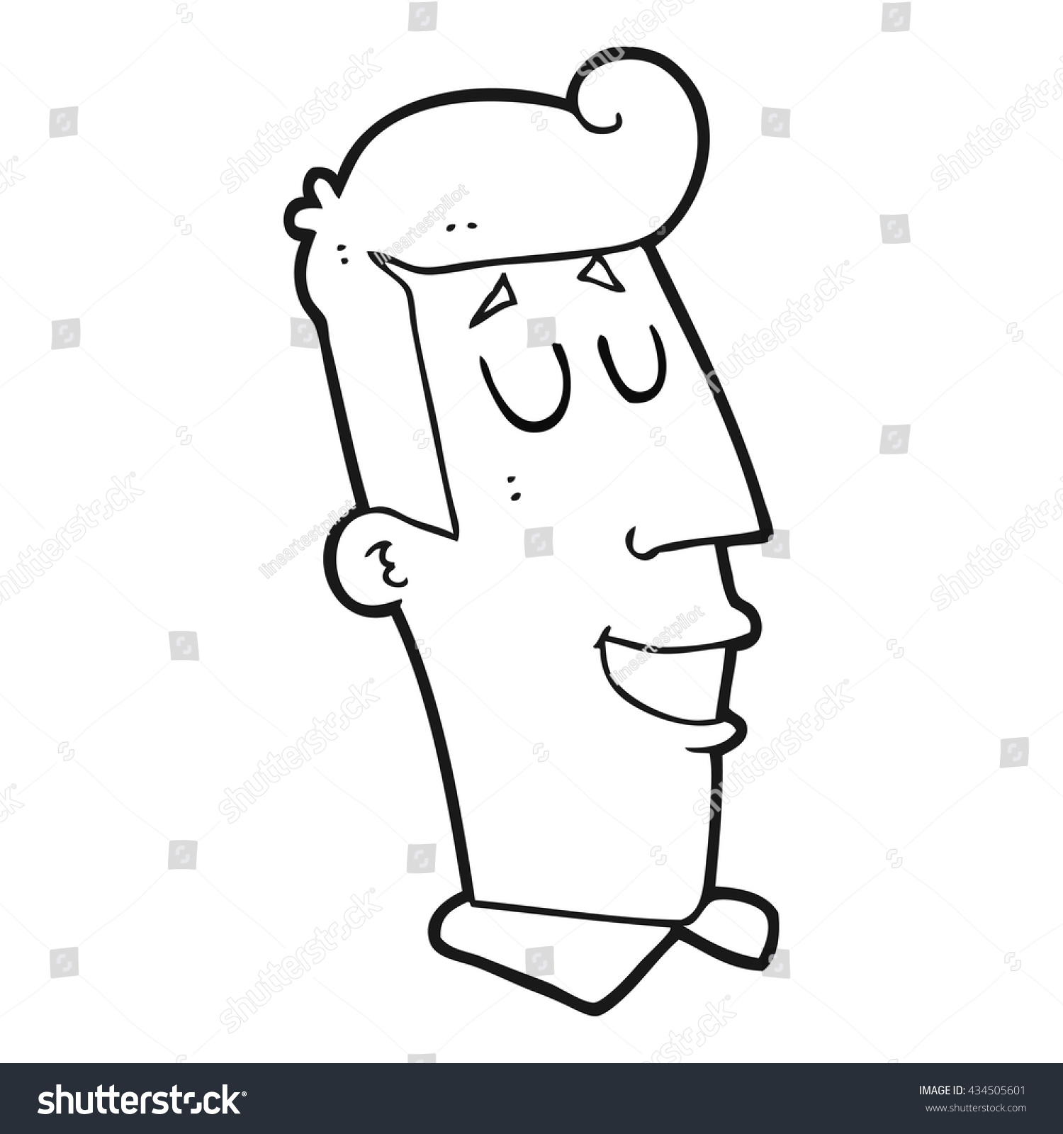 Freehand Drawn Black White Cartoon Grinning Stock Vector Royalty Free 434505601 3561