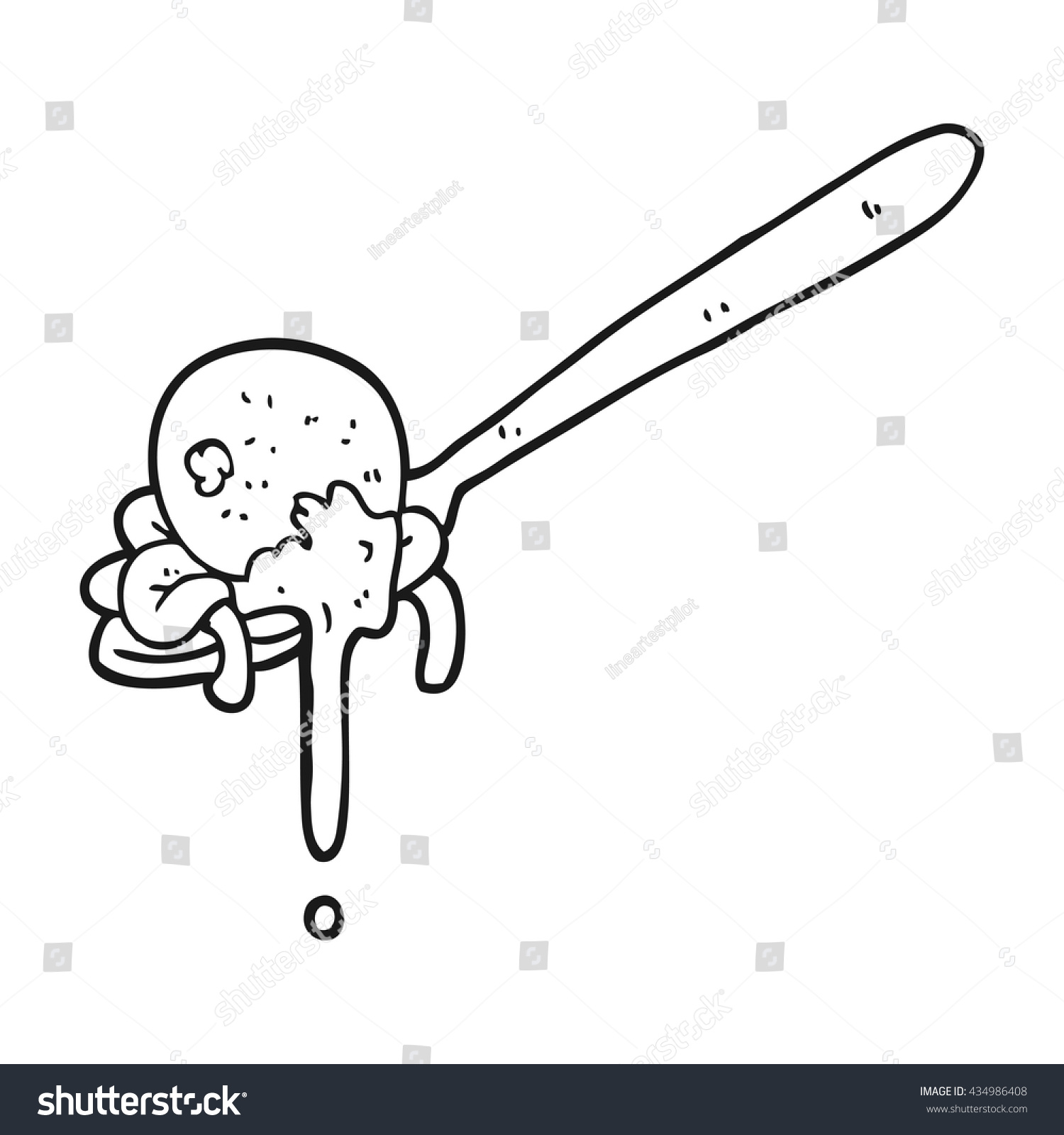 Freehand Drawn Black White Cartoon Meatball Stock Vector Royalty Free