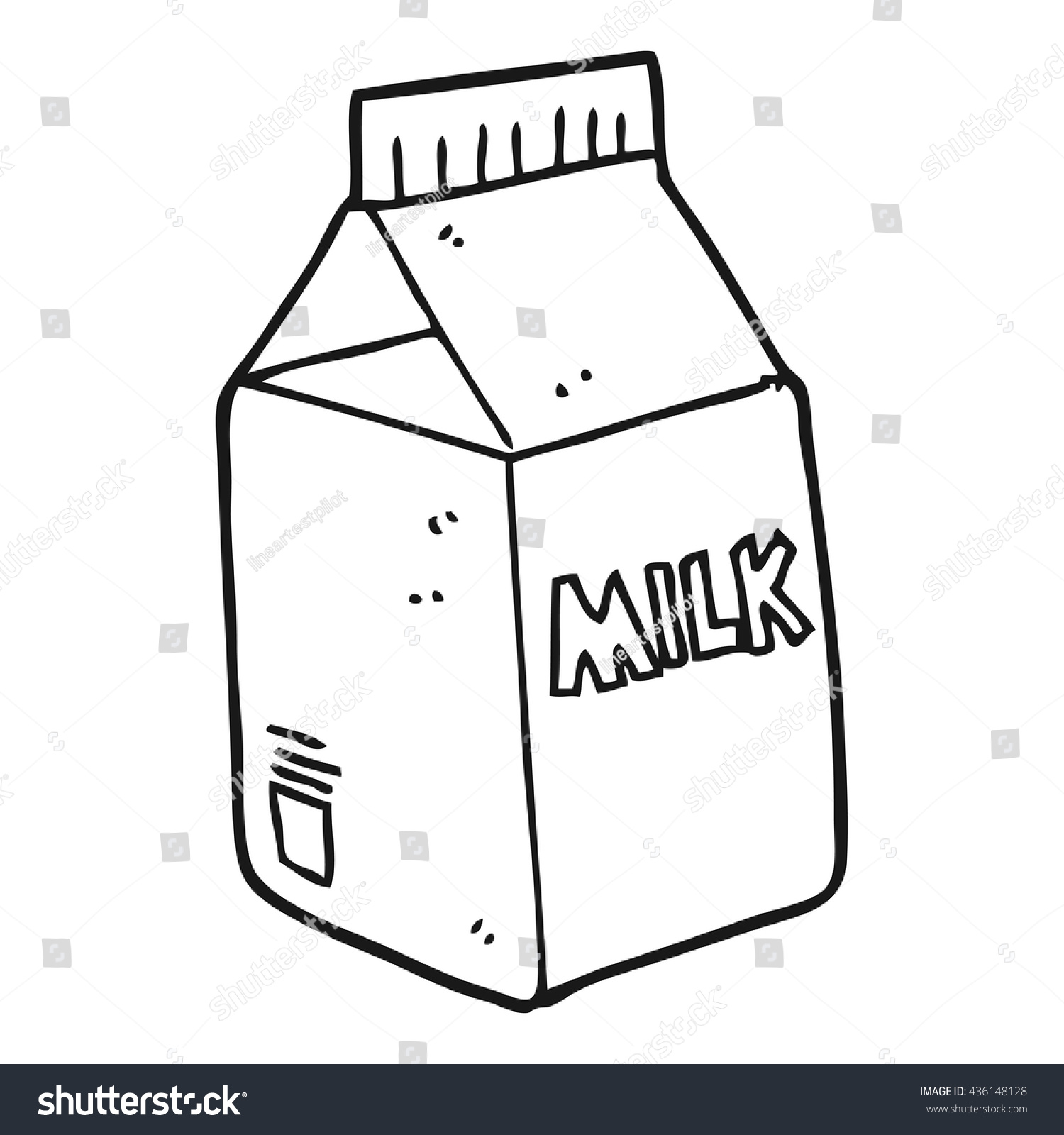 Freehand Drawn Black White Cartoon Milk Stock Vector 436148128 ...