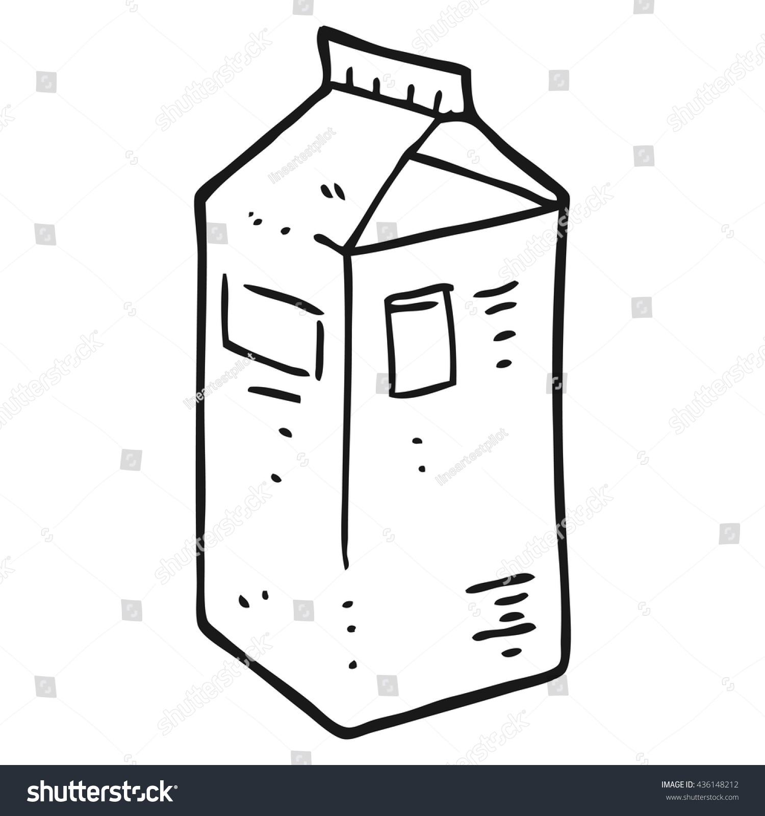 Freehand Drawn Black White Cartoon Milk Stock Vector (Royalty Free ...