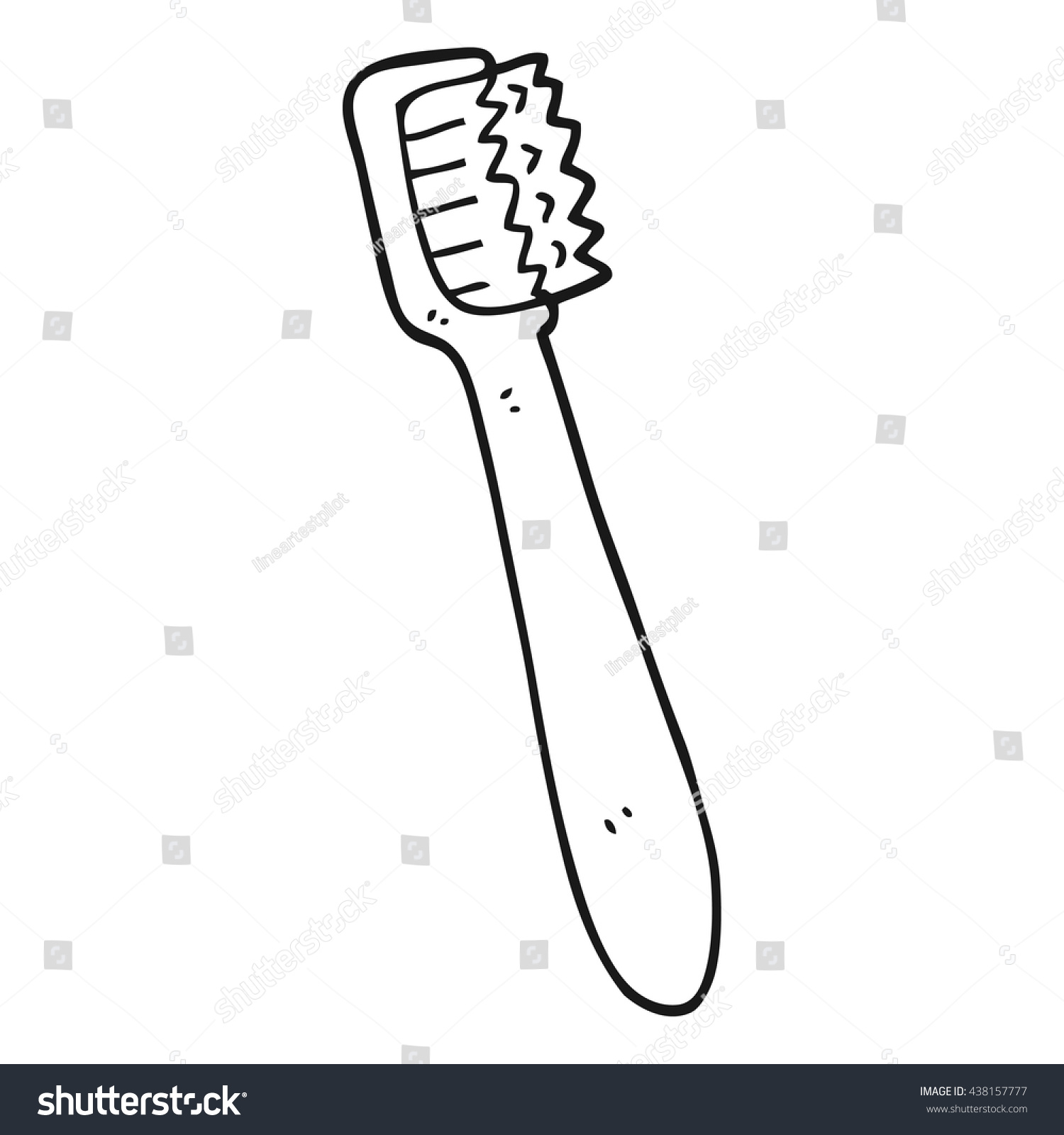 Freehand Drawn Black White Cartoon Toothbrush Stock Vector 438157777