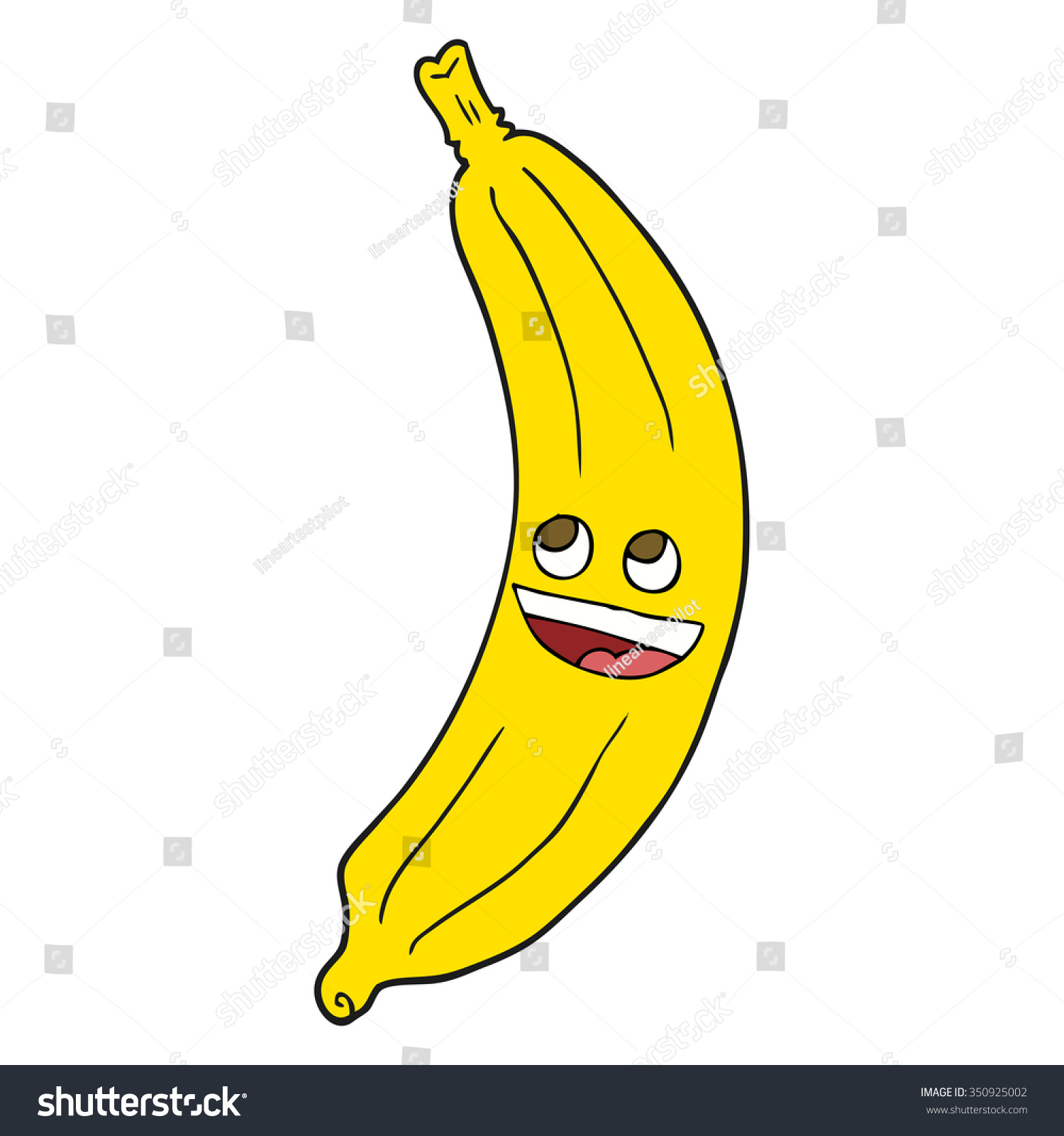 Freehand Drawn Cartoon Banana Vectores En Stock 350925002 - Shutterstock