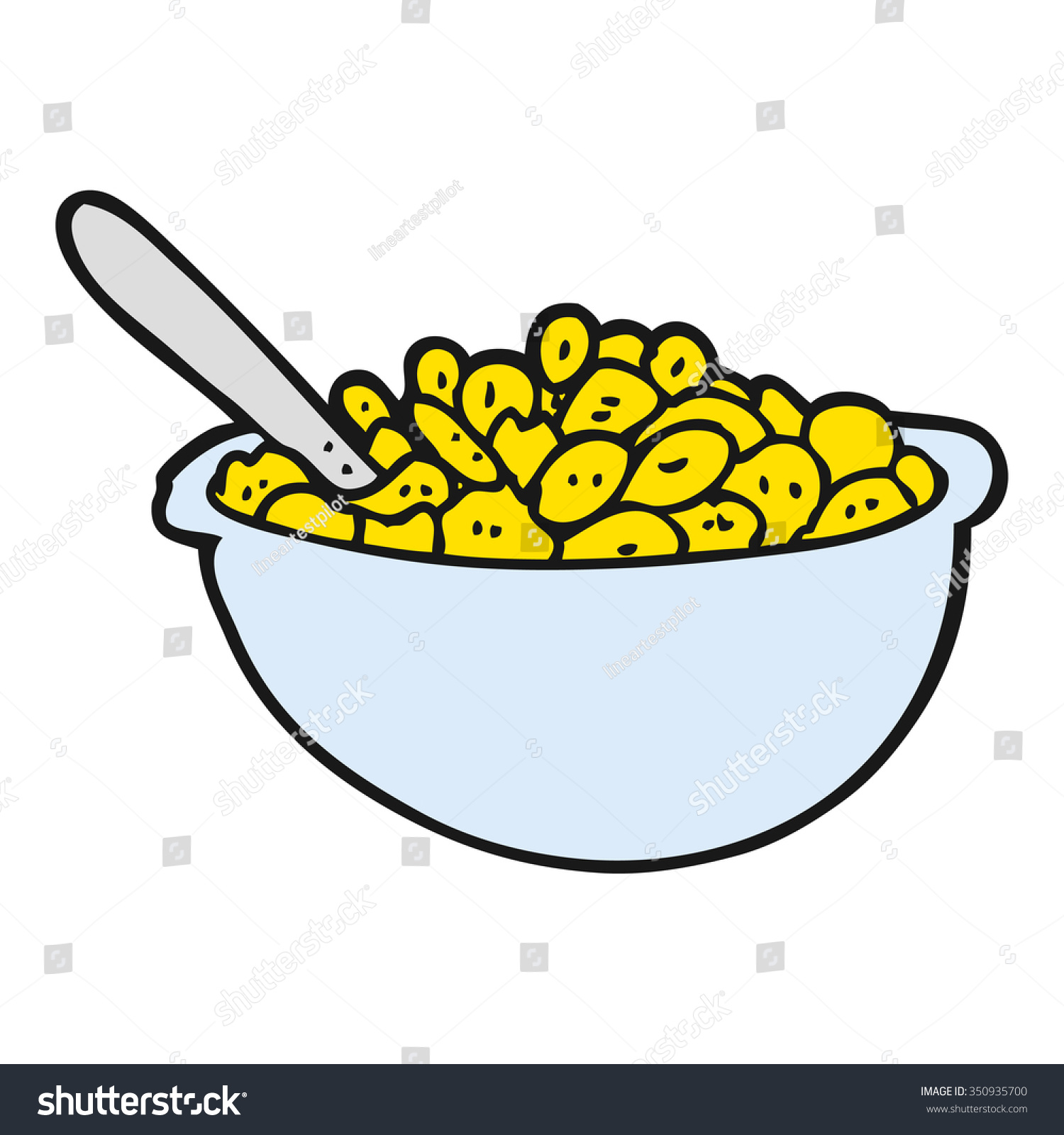 Freehand Drawn Cartoon Bowl Cereal Stock Vector 350935700 - Shutterstock