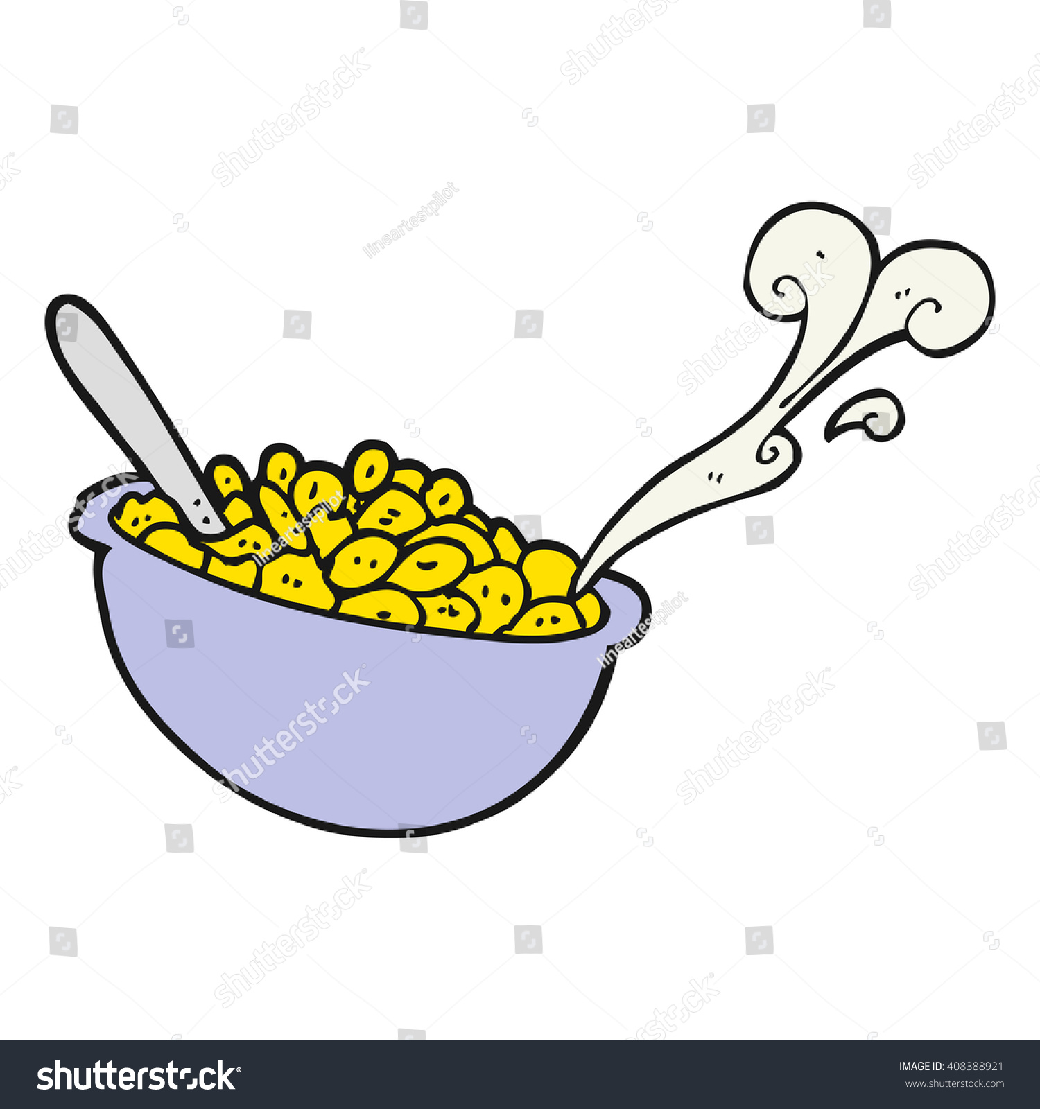 Freehand Drawn Cartoon Bowl Cereal Stock Vector (Royalty Free) 408388921