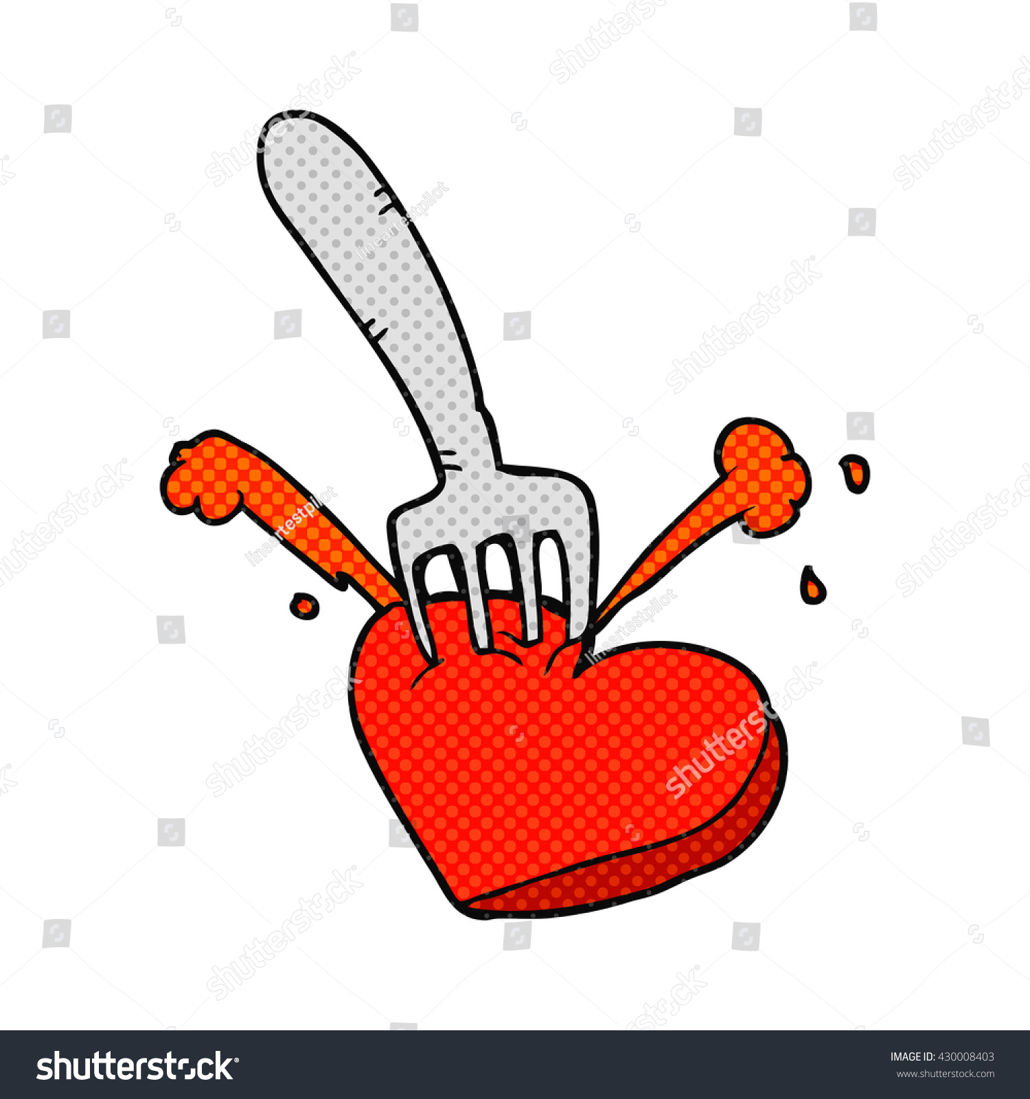 Freehand Drawn Cartoon Heart Stabbed By Stock Vector (royalty Free 