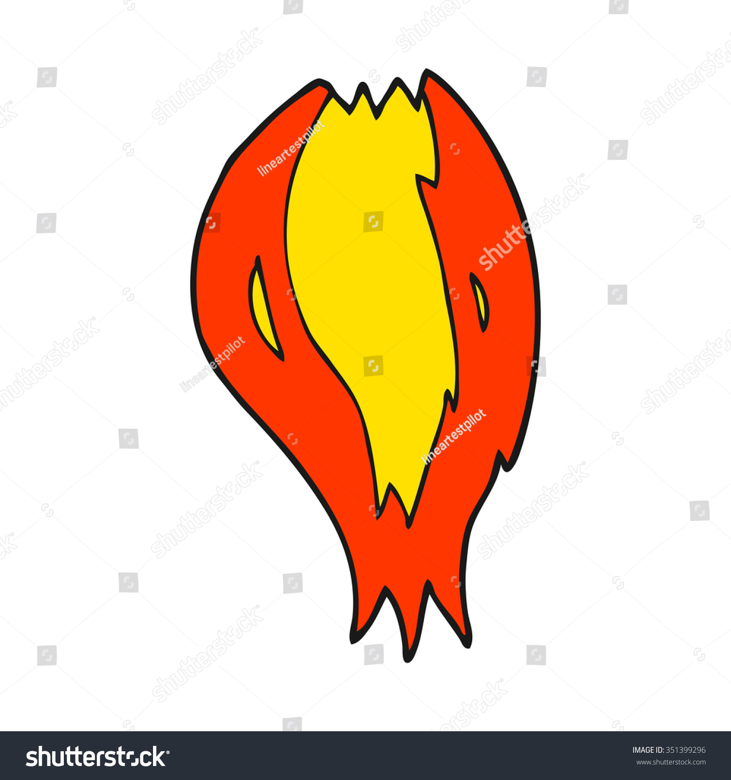 Freehand Drawn Cartoon Rocket Ship Flames Stock Vector (Royalty Free ...