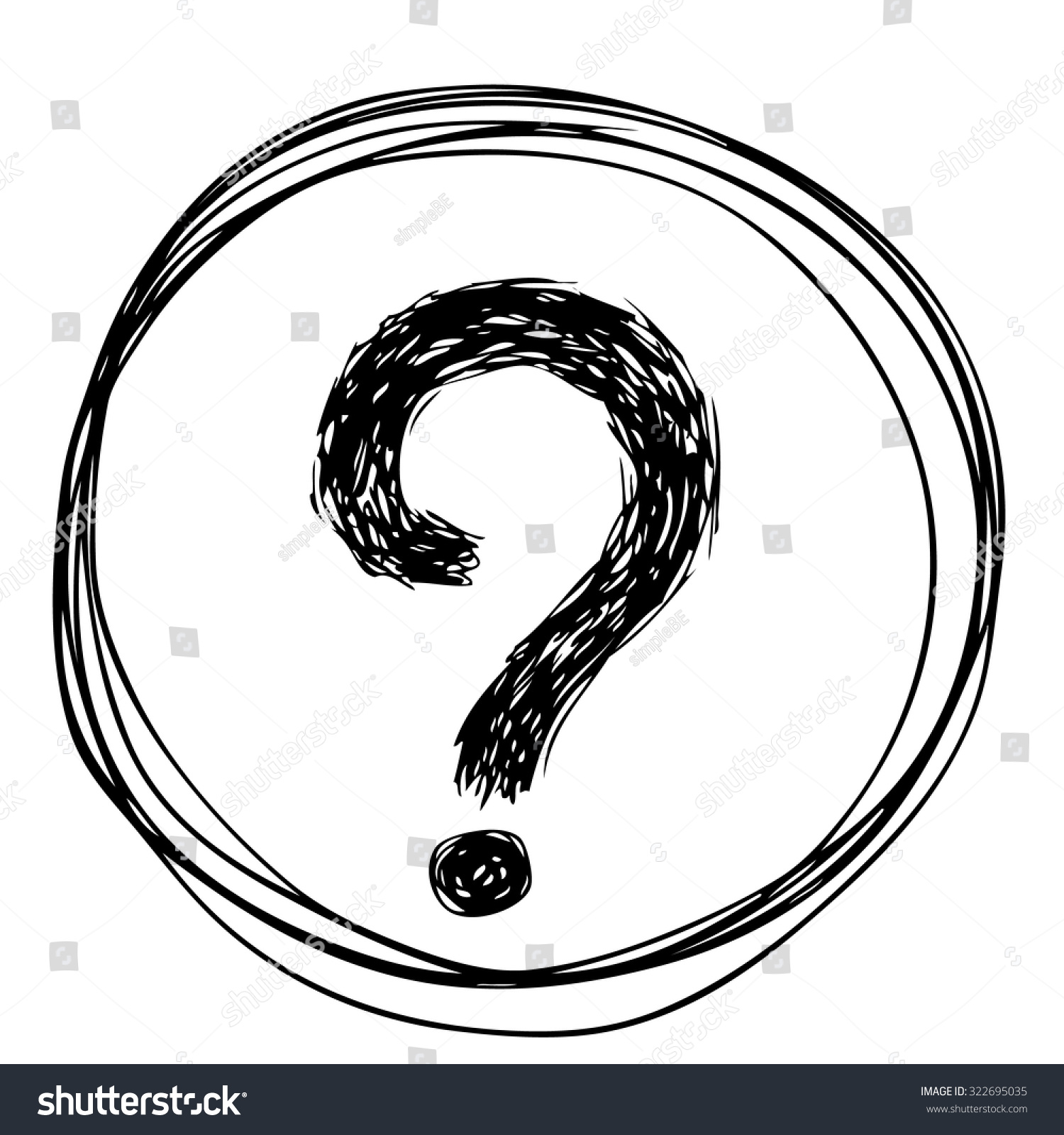 Freehand Sketch Illustration Question Marks Doodle Stock Vector ...