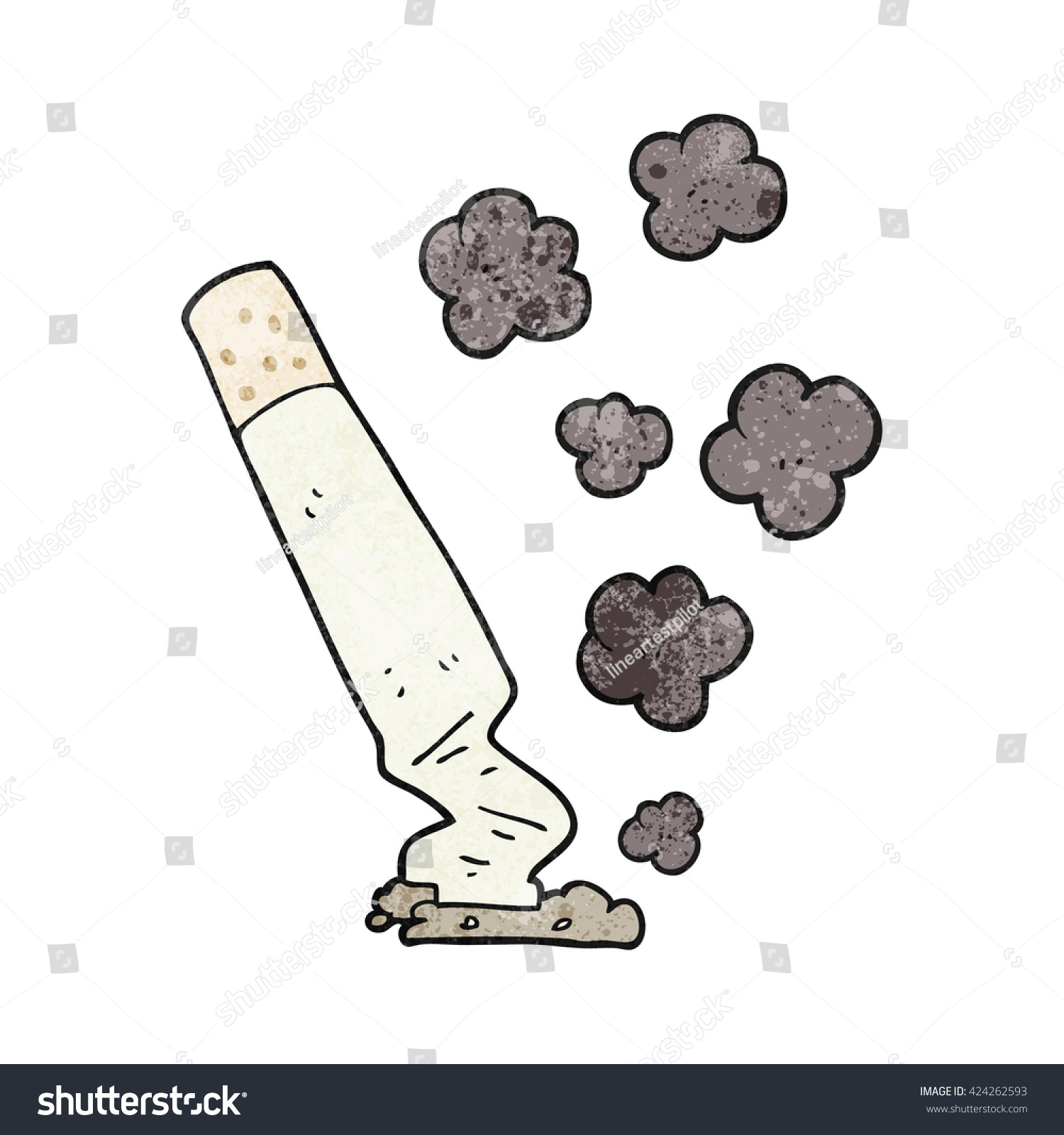 Freehand Textured Cartoon Cigarette Stock Vector (Royalty Free ...