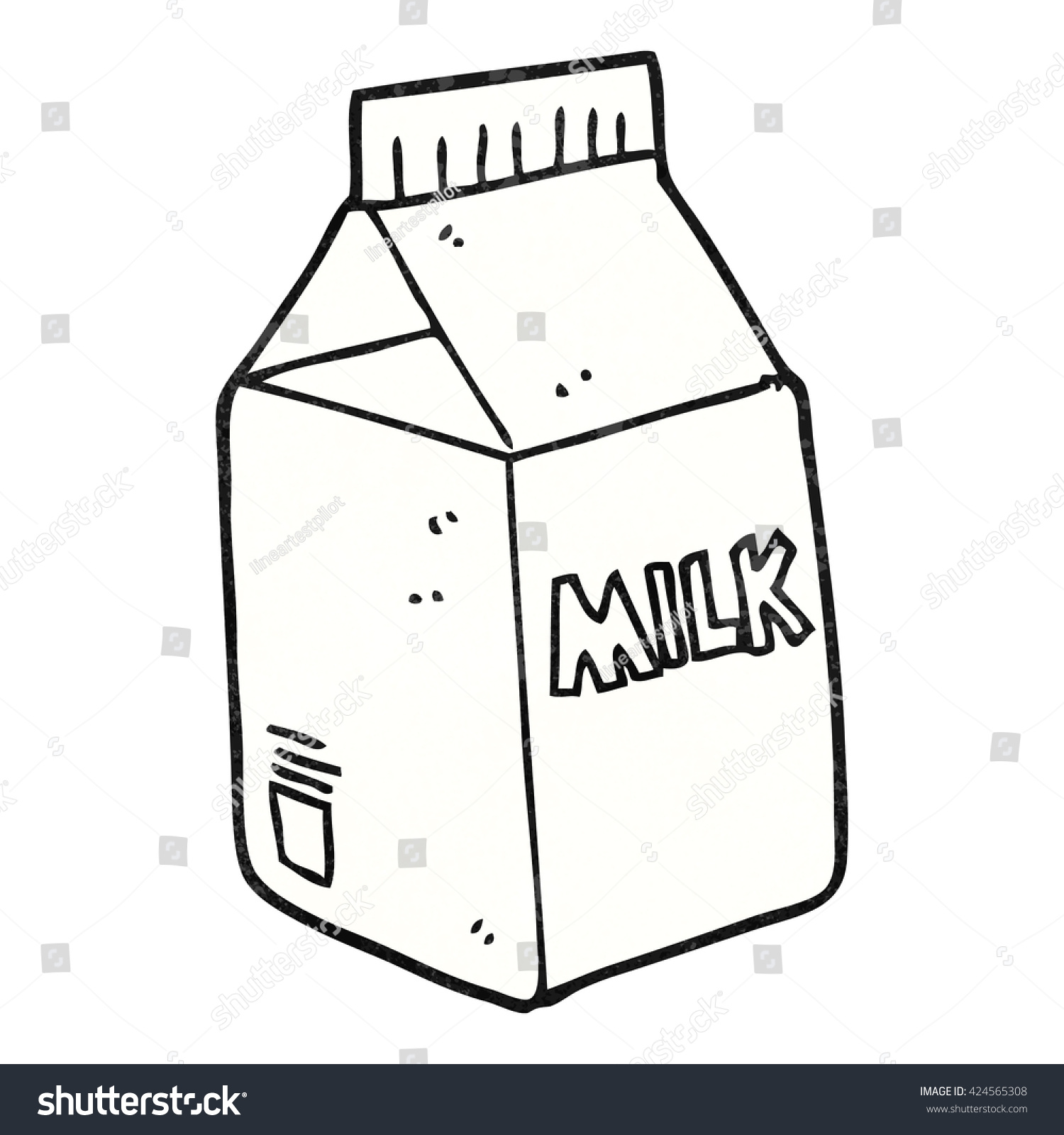 Freehand Textured Cartoon Milk Carton Stock Vector 424565308 - Shutterstock