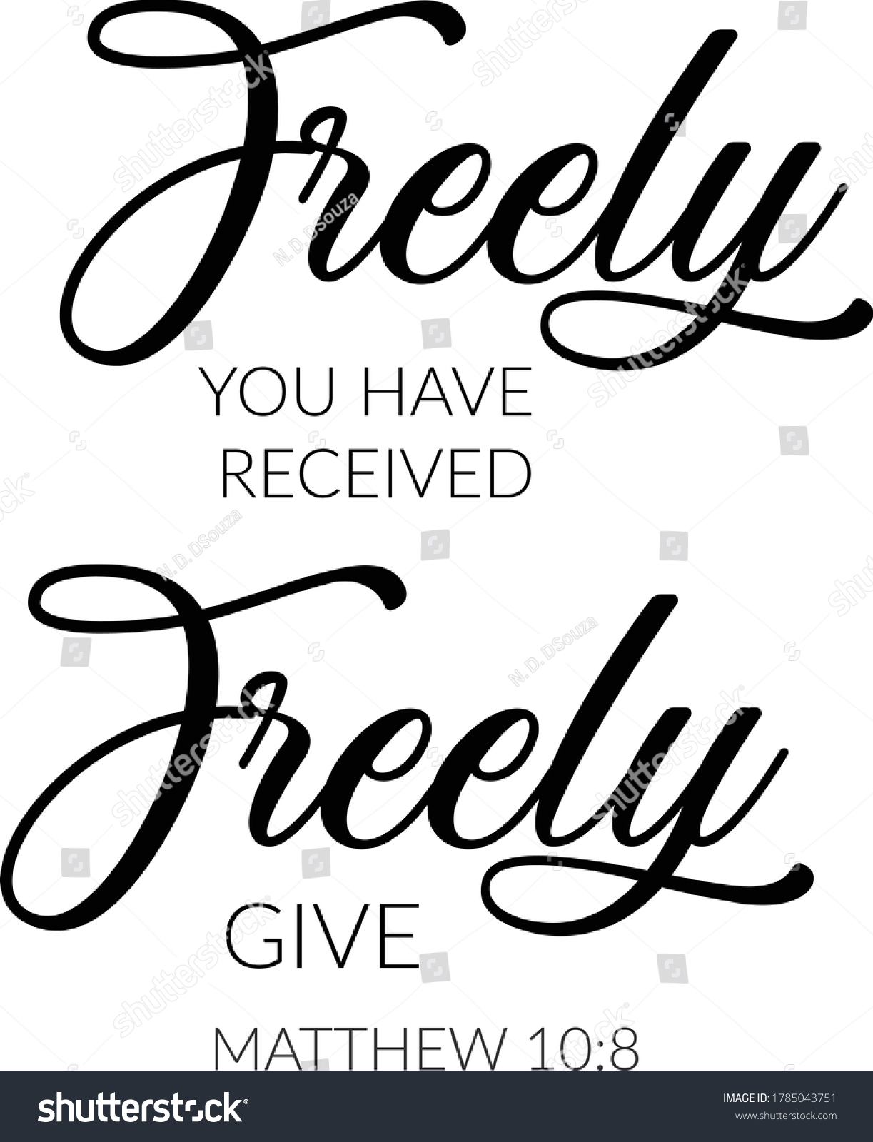 Freely You Have Received Freely Give Stock Vector Royalty Free
