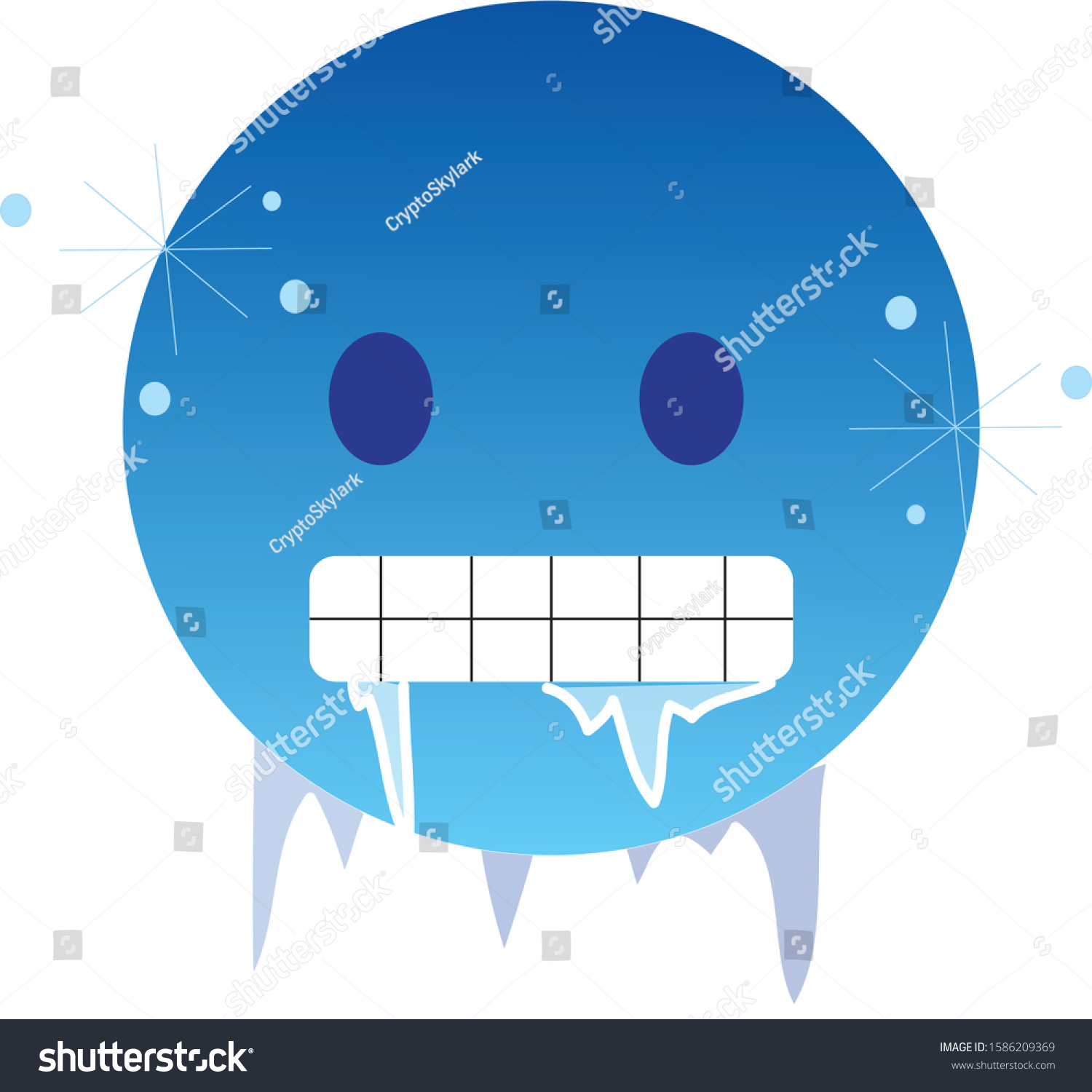 Freezing Cold Emoji Icyblue Face Gritted Stock Vector (Royalty Free ...