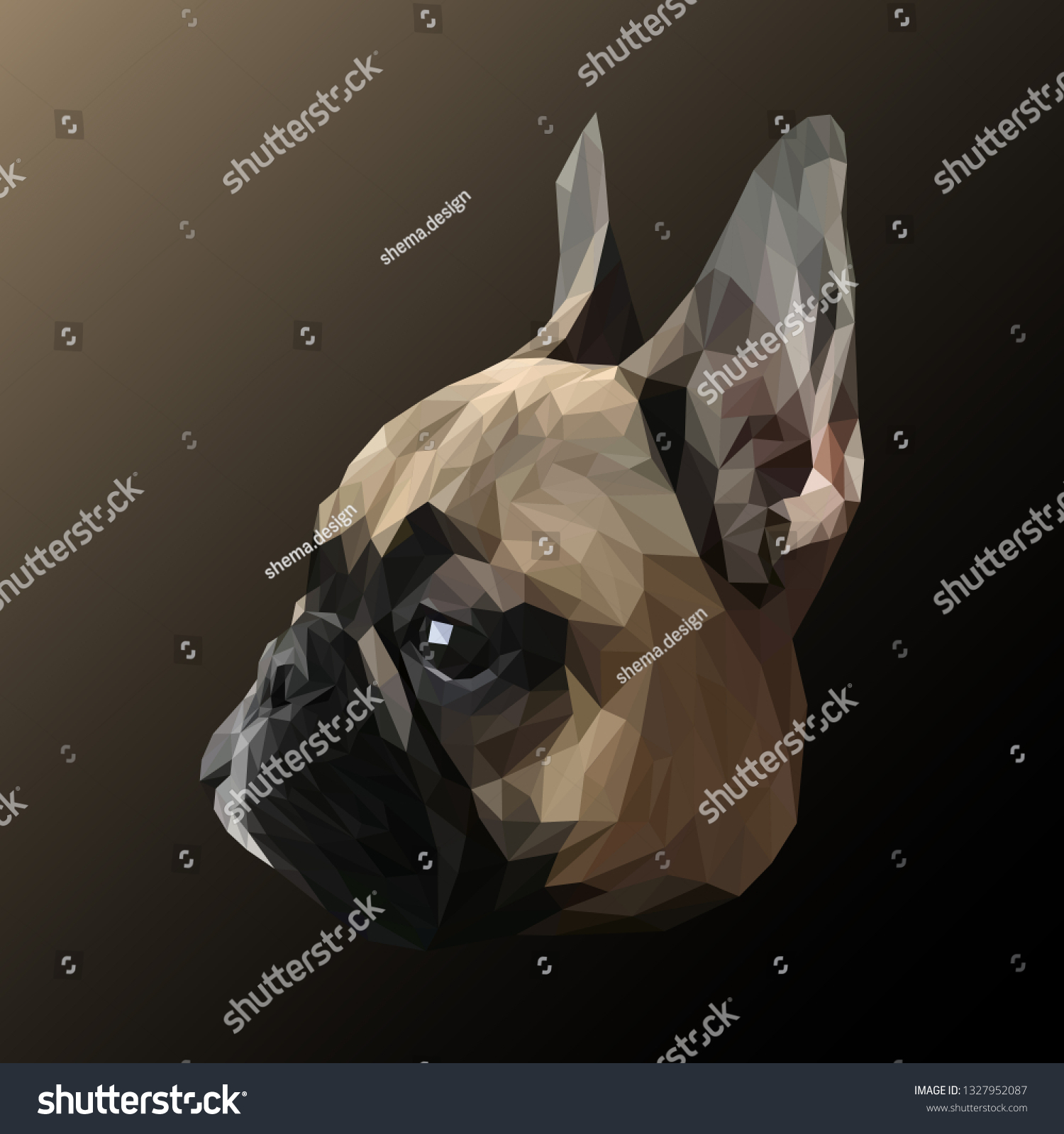 French Bulldog Animal Low Poly Design Stock Vector (Royalty Free ...