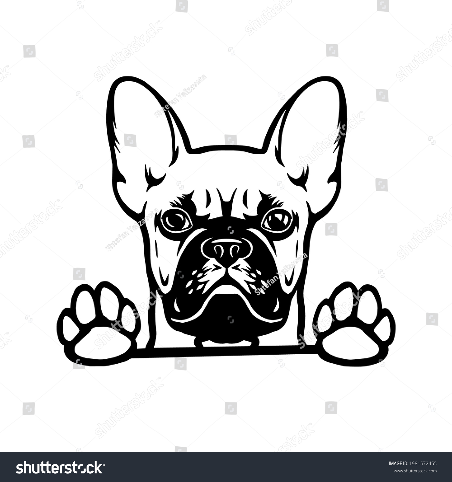 SVG of French bulldog head. Vector Cliipart. bulldog with glasses with paws svg
