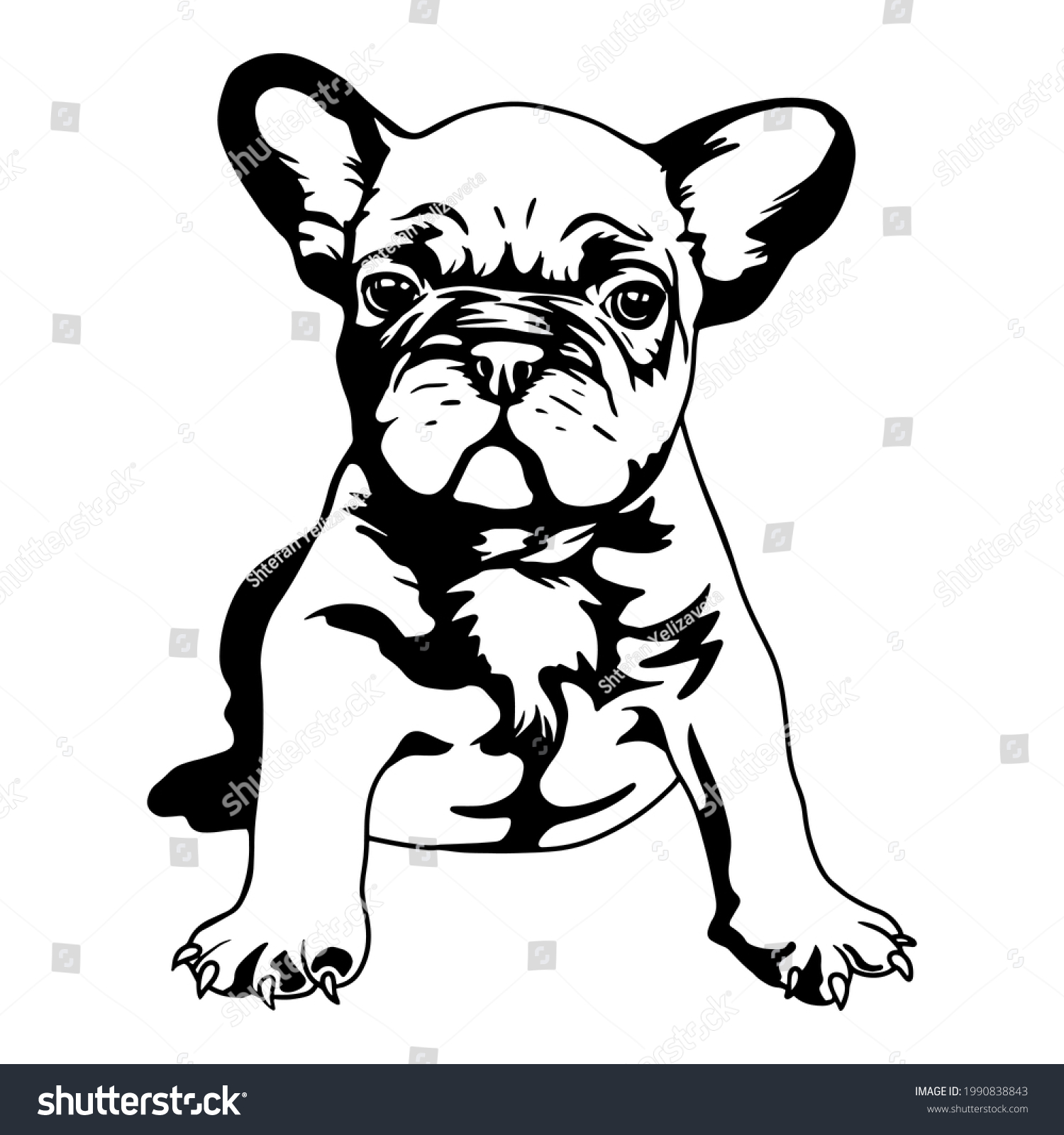 SVG of French Bulldog Puppy Vinyl Cutting File svg
