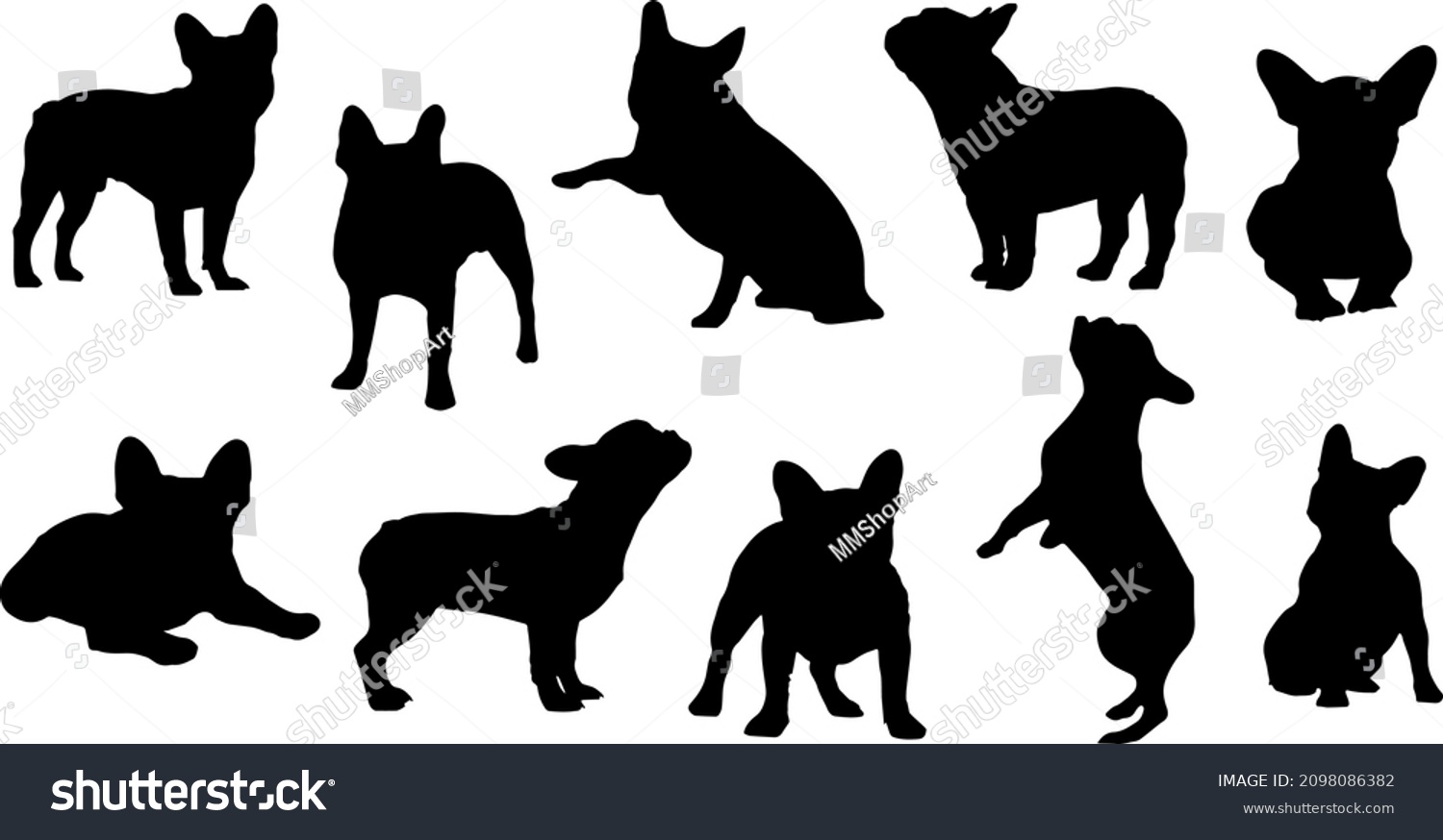 SVG of French Bulldog Silhouette Dog Bundle SVG svg