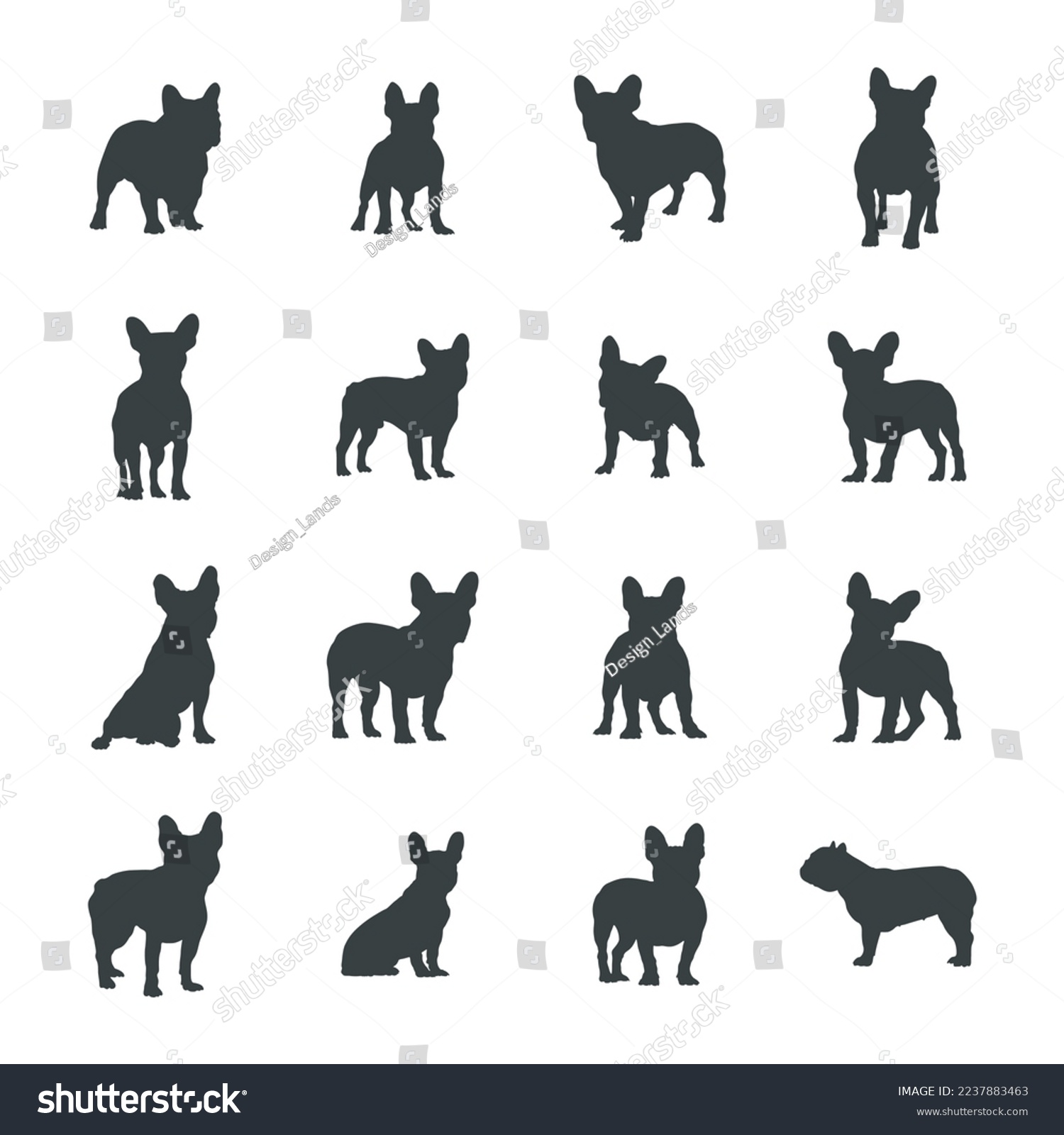 SVG of French bulldog silhouettes , French bulldog Vector. svg