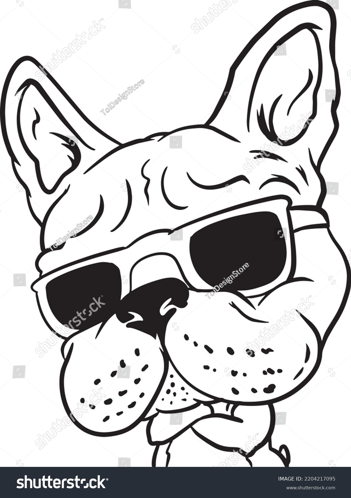 SVG of french bulldog sunglass svg, bulldog face svg,dog with sunglass, instant download file svg