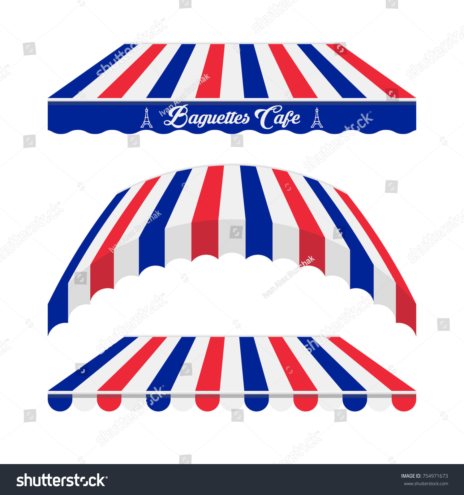 French Food Drink Awning Tent Vector Stock Vector Royalty Free