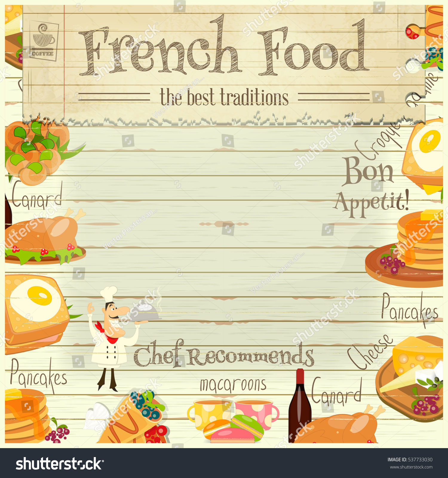 French Food Menu Card Traditional Meal Stock Vector Royalty Free french-food-menu-card-traditional-meal-stock-vector-royalty-free